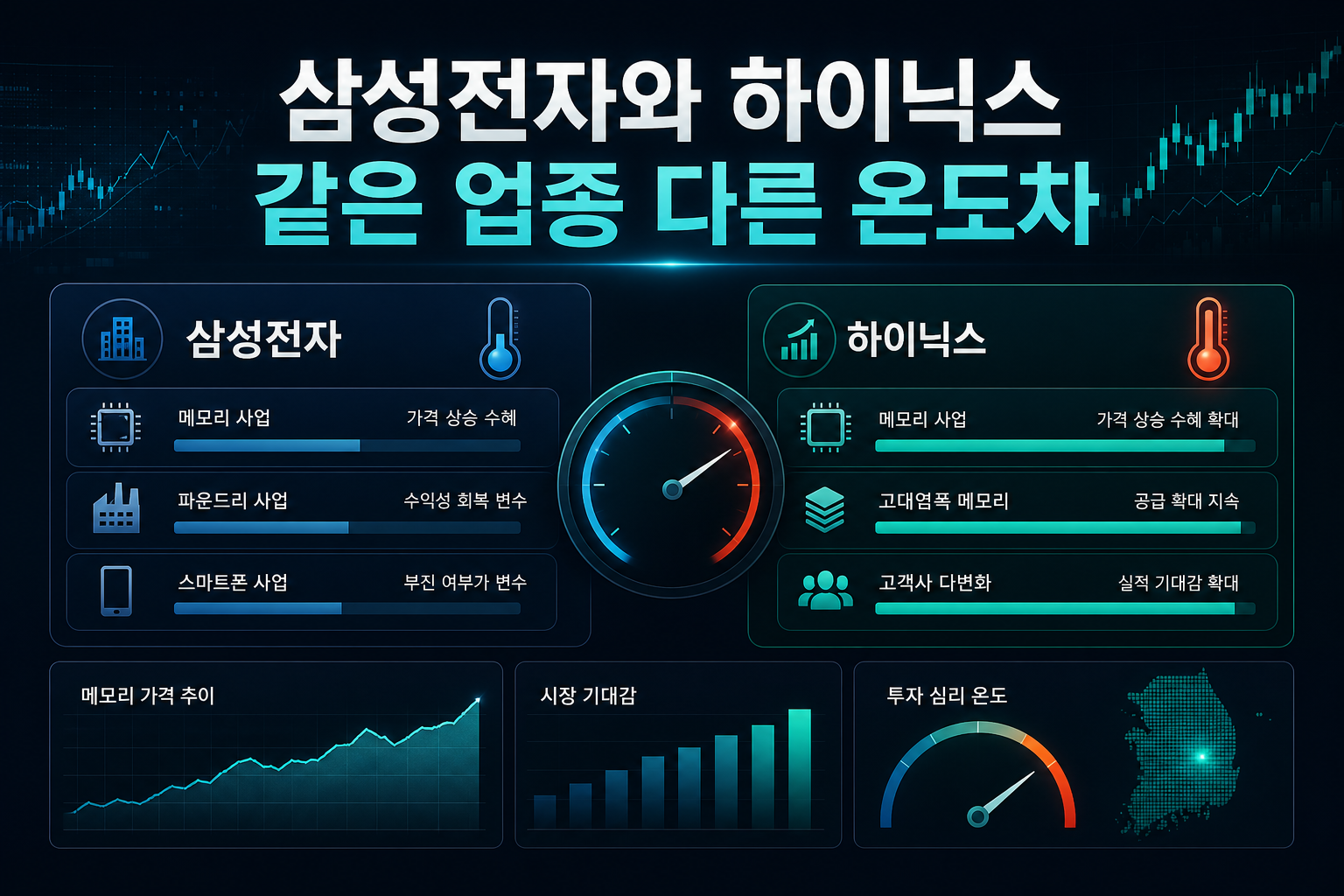 삼성전자와 SK하이닉스, 같은 업종 다른 온도차