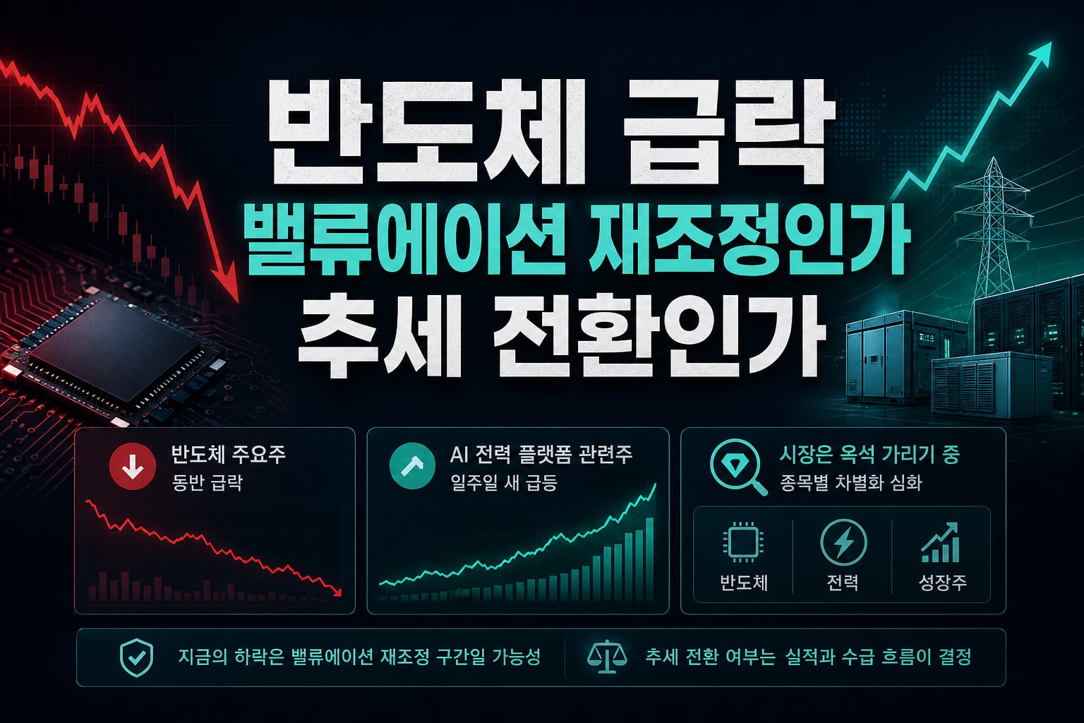반도체 급락, 밸류에이션 재조정인가 추세 전환인가