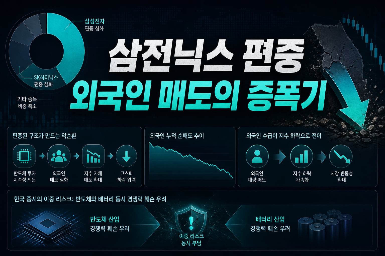 삼전닉스 편중, 외국인 매도의 증폭기