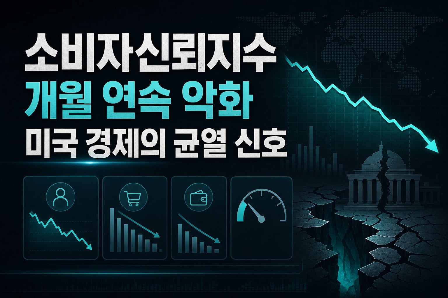 소비자신뢰지수 3개월 연속 악화, 미국 경제의 균열 신호