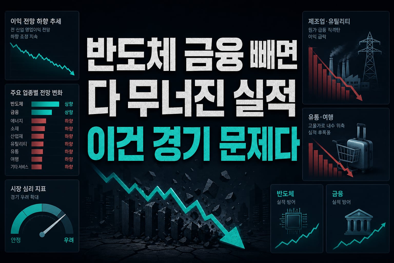 반도체·금융 빼면 다 무너진 실적, 이건 경기 문제다