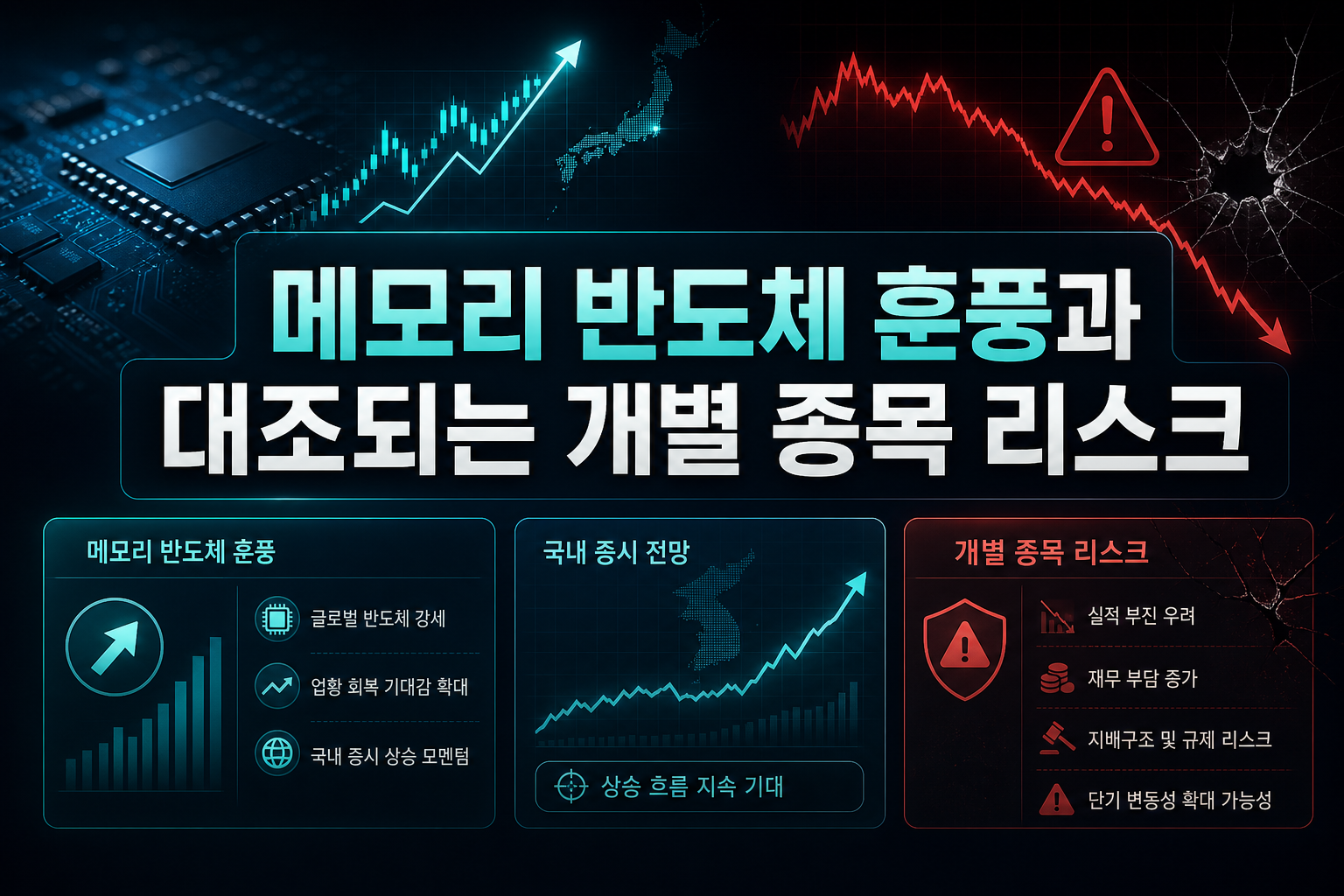 메모리 반도체 훈풍과 대조되는 개별 종목 리스크
