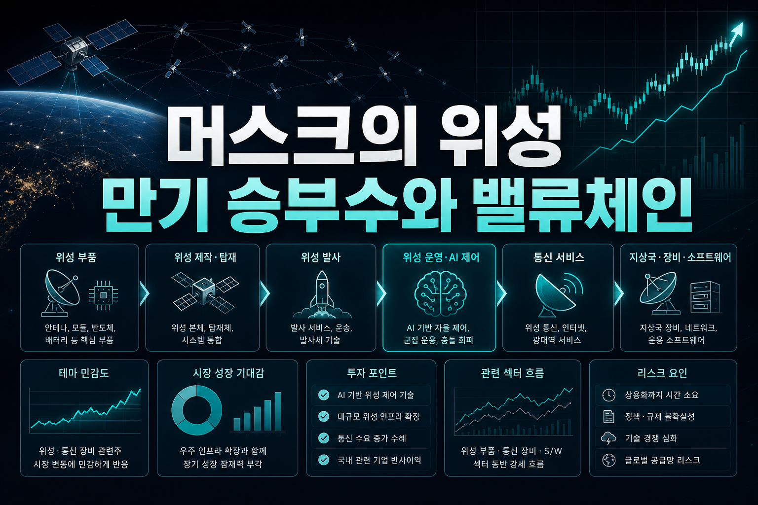 머스크의 위성 1만기 승부수와 AI 밸류체인