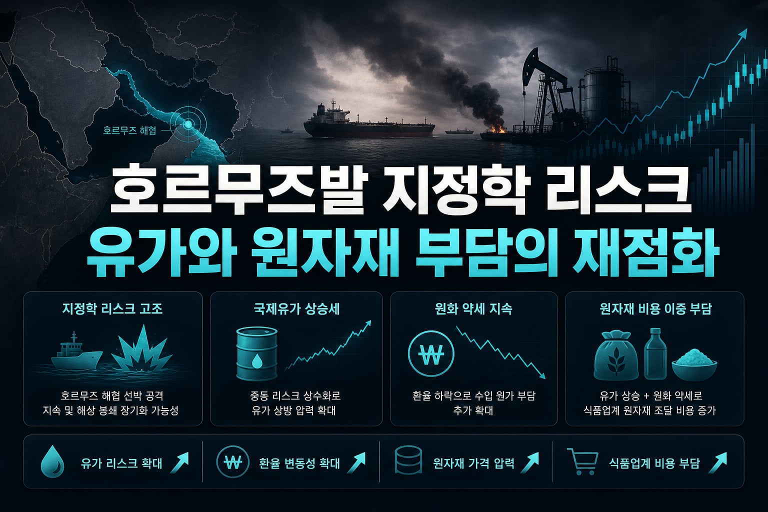 호르무즈발 지정학 리스크, 유가와 원자재 부담의 재점화