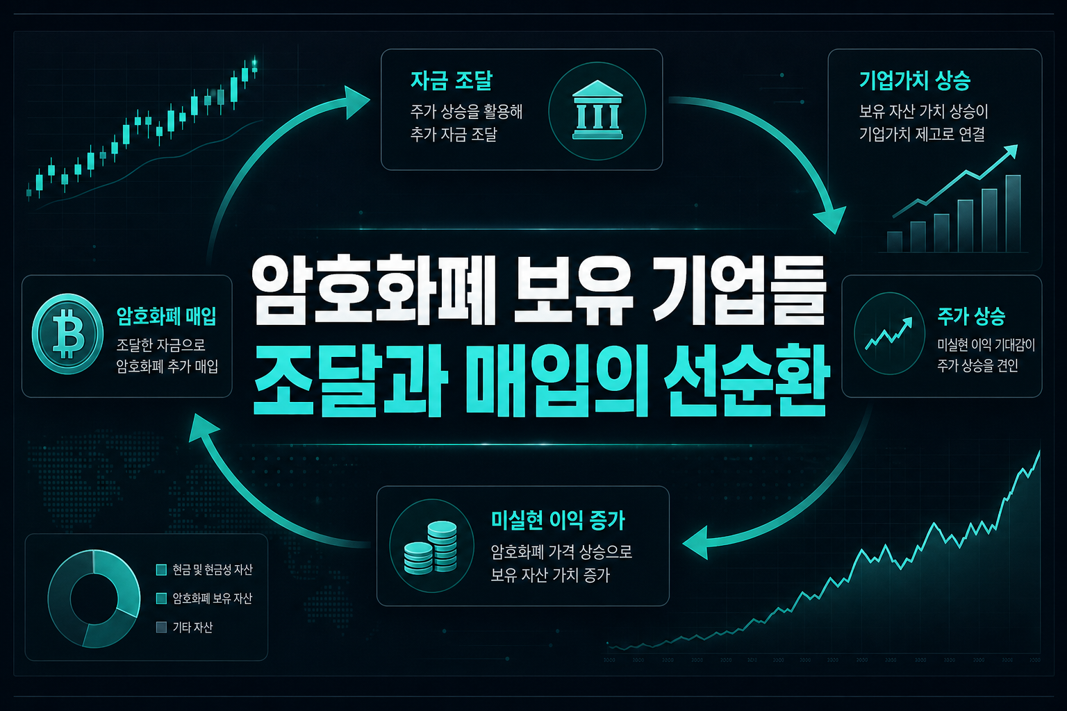 암호화폐 보유 기업들, 조달과 매입의 선순환