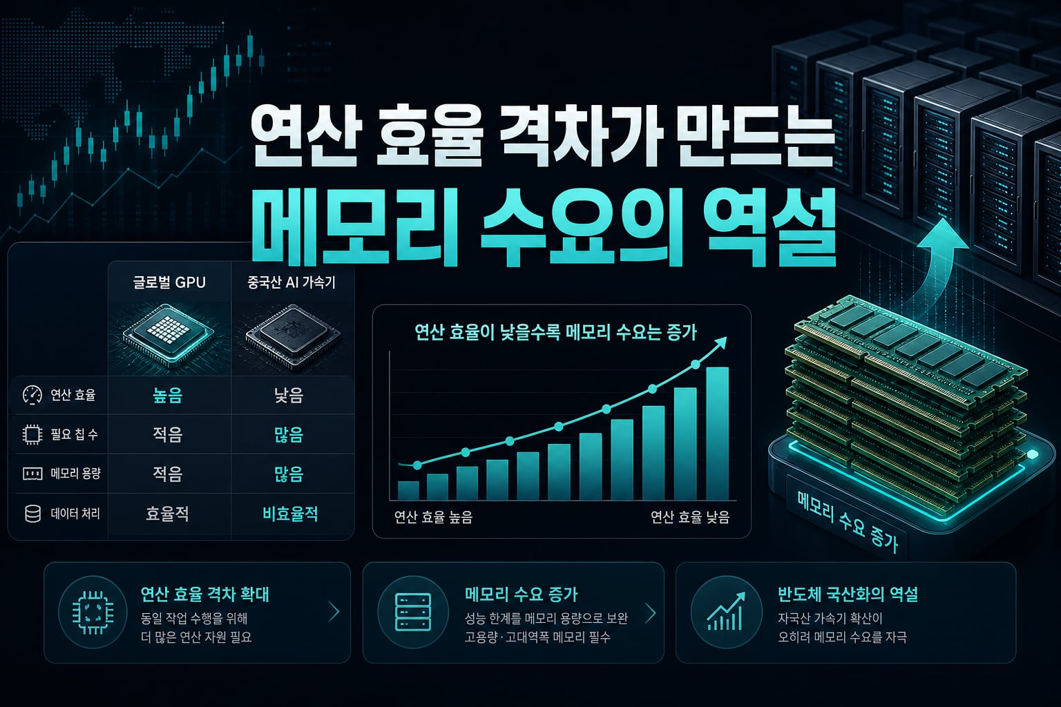 연산 효율 격차가 만드는 메모리 수요의 역설