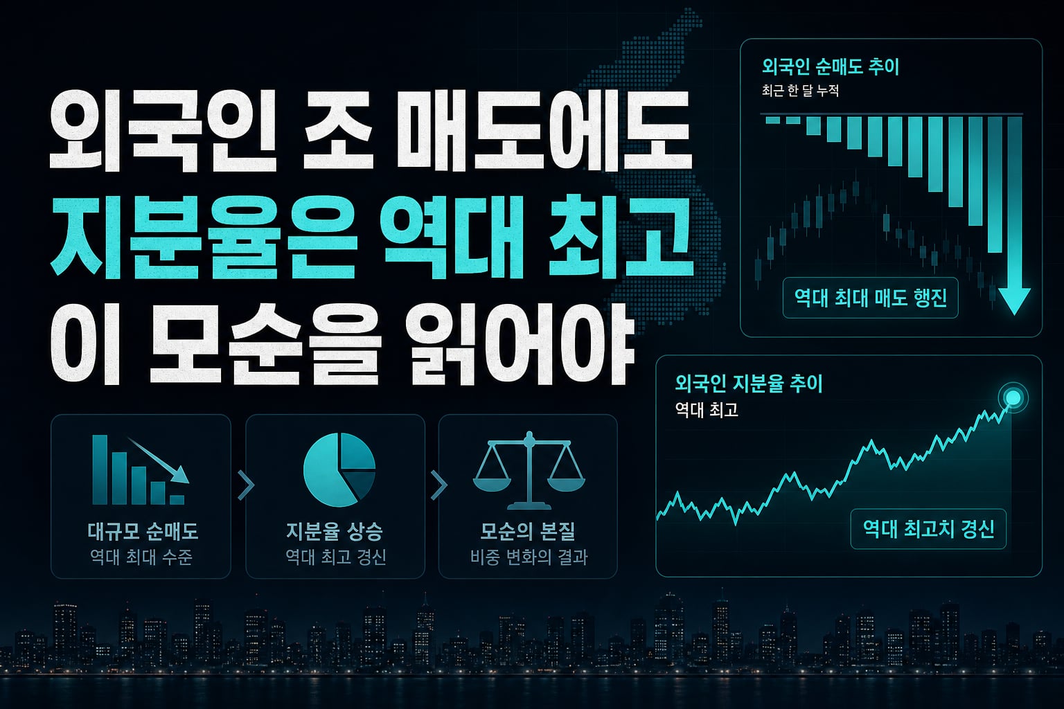 외국인 50조 매도에도 지분율은 역대 최고, 이 모순을 읽어야