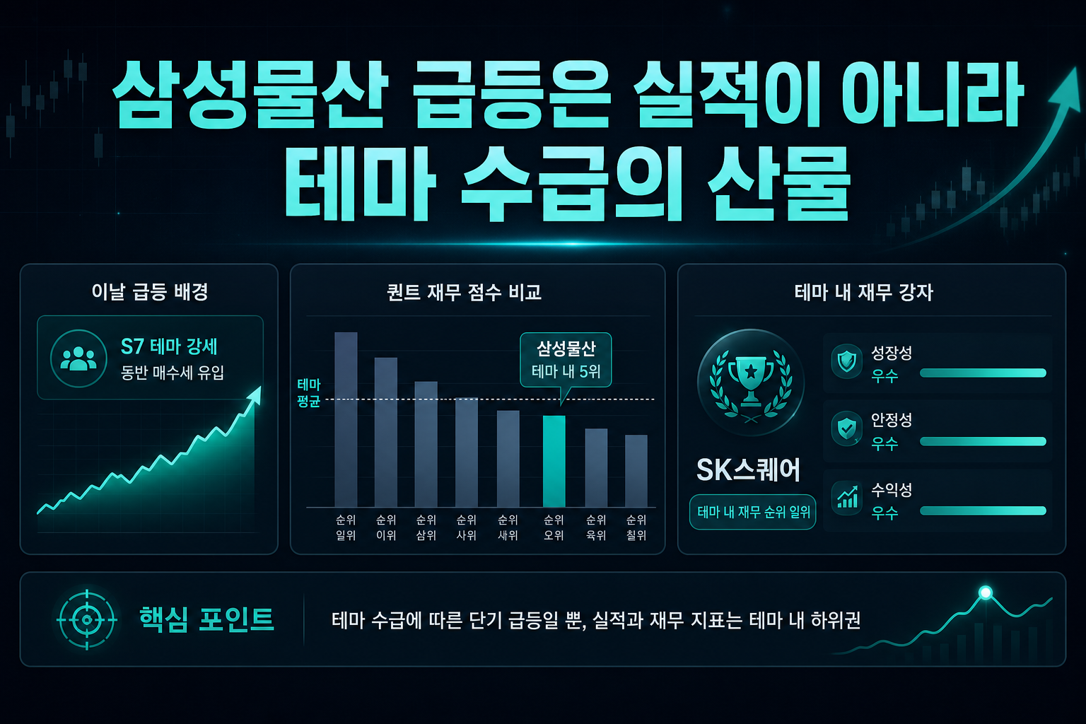 삼성물산 급등은 실적이 아니라 테마 수급의 산물