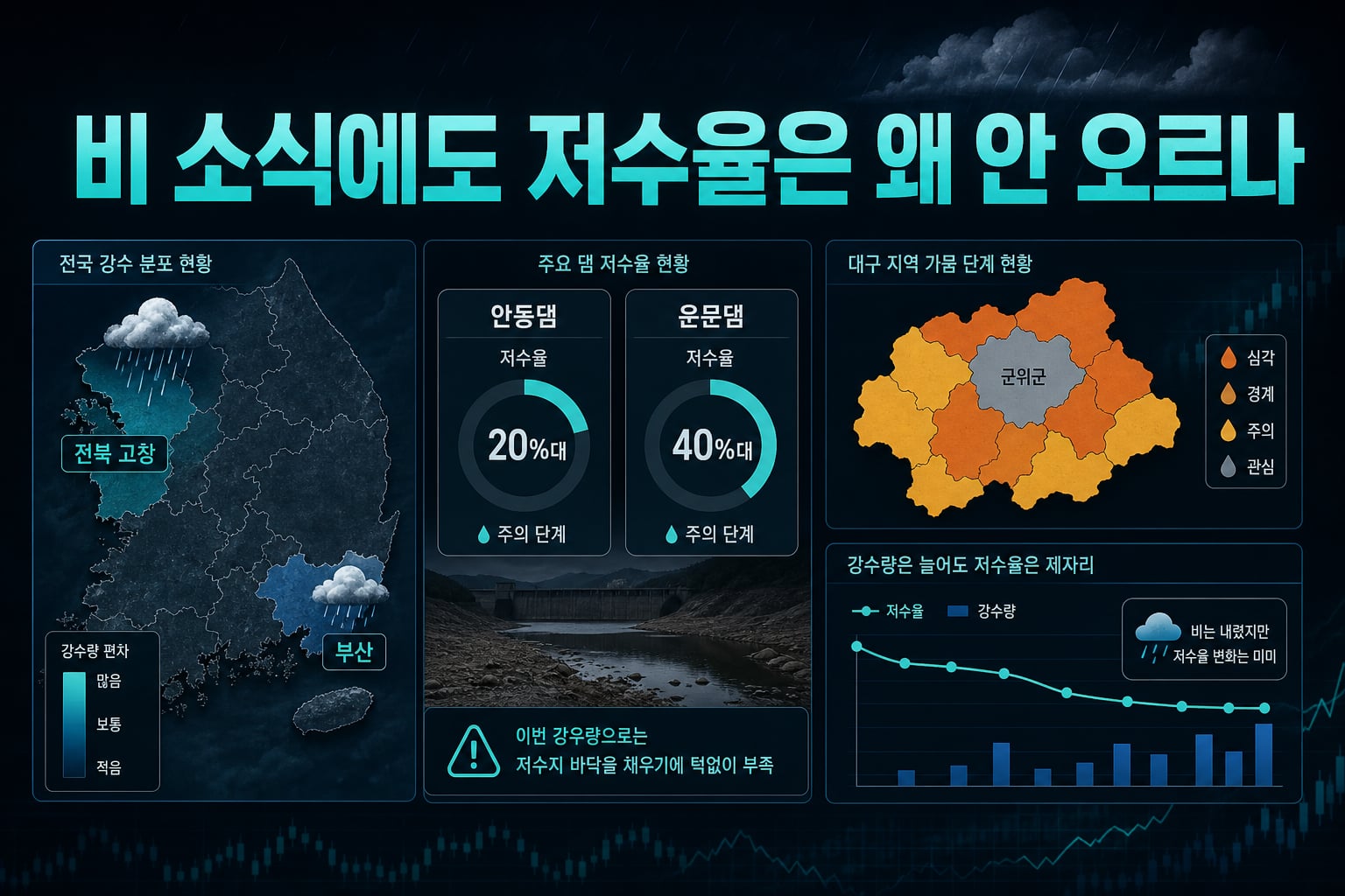 비 소식에도 저수율은 왜 안 오르나