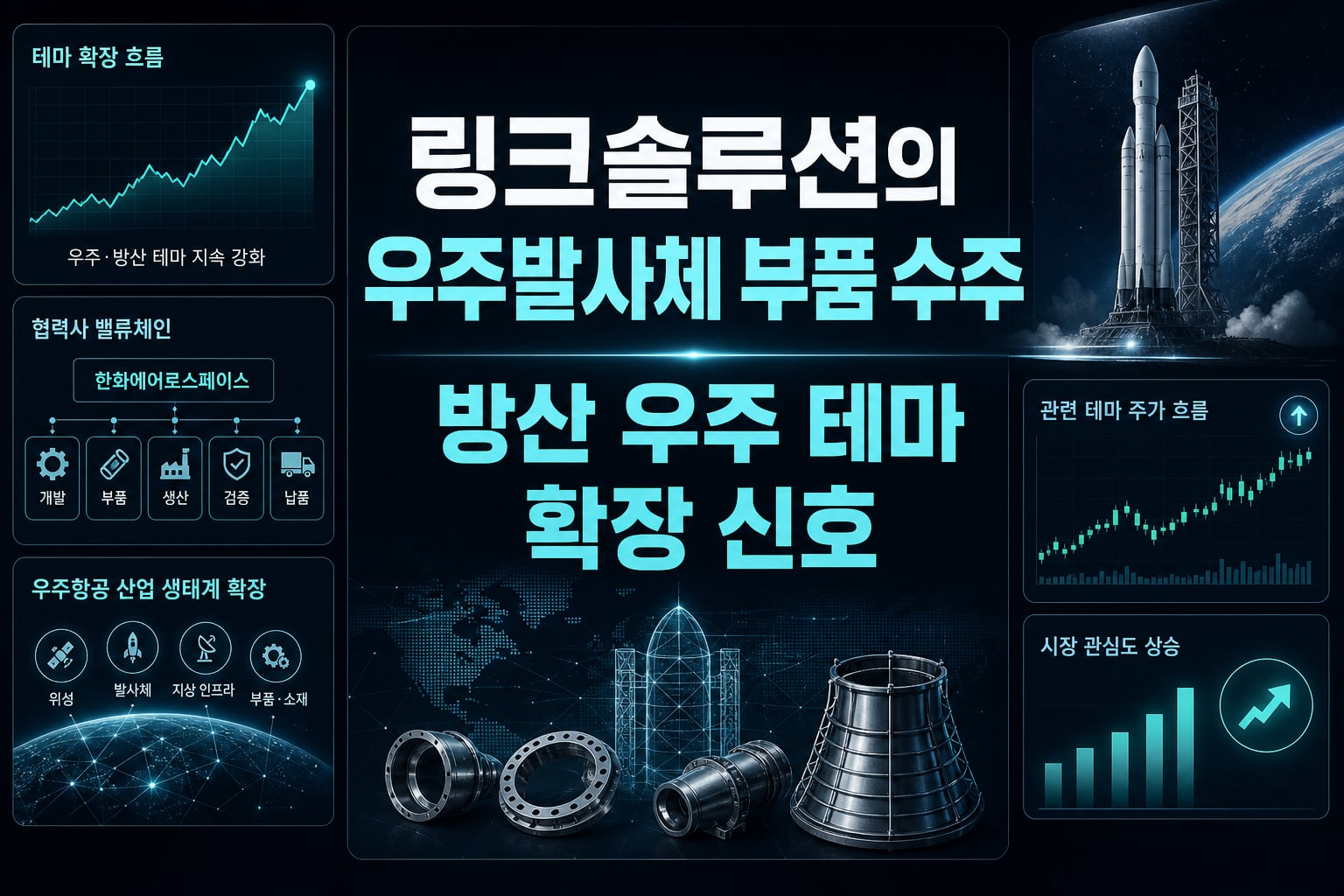 링크솔루션의 우주발사체 부품 수주, 방산·우주 테마 확장 신호