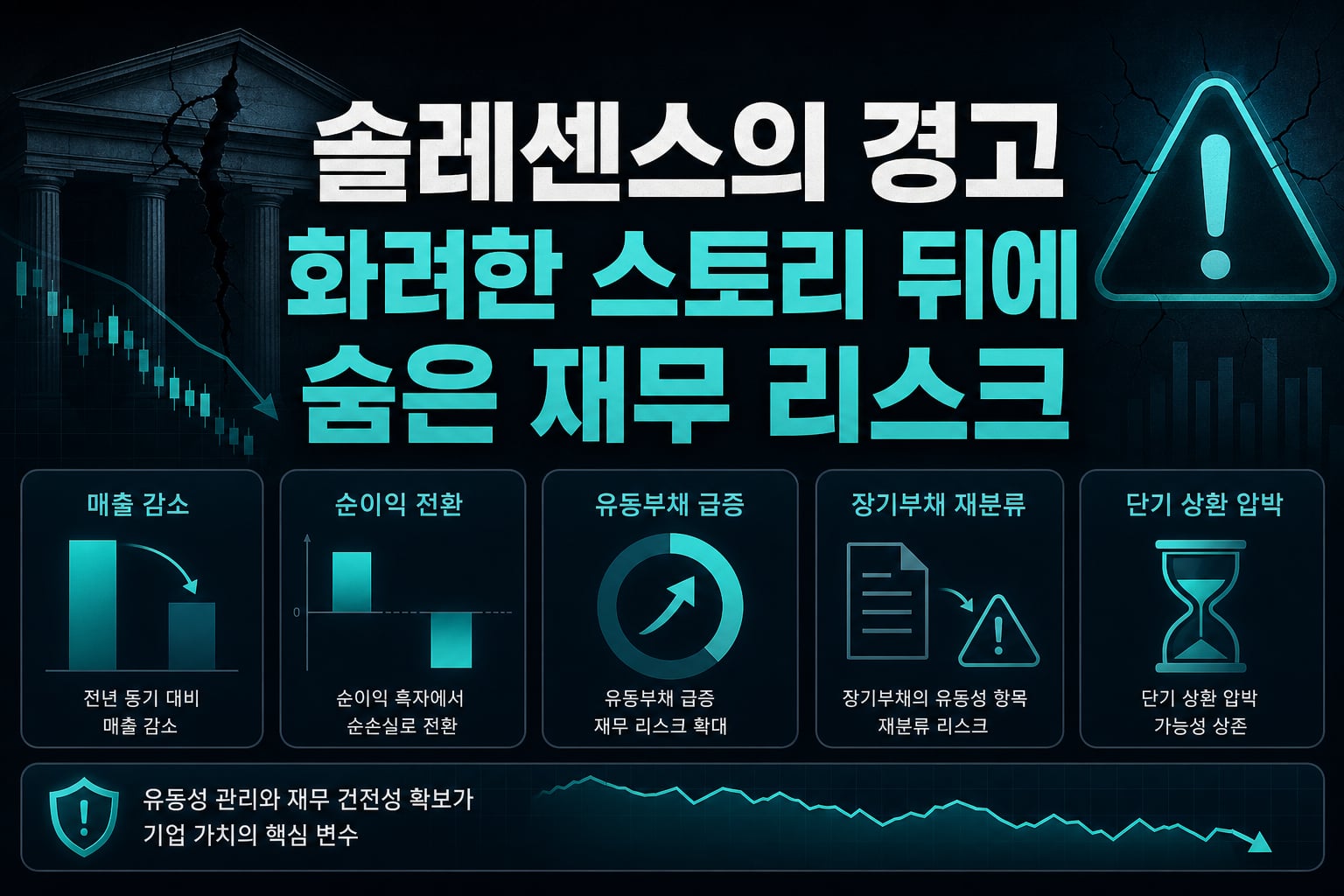 솔레센스의 경고, 화려한 스토리 뒤에 숨은 재무 리스크