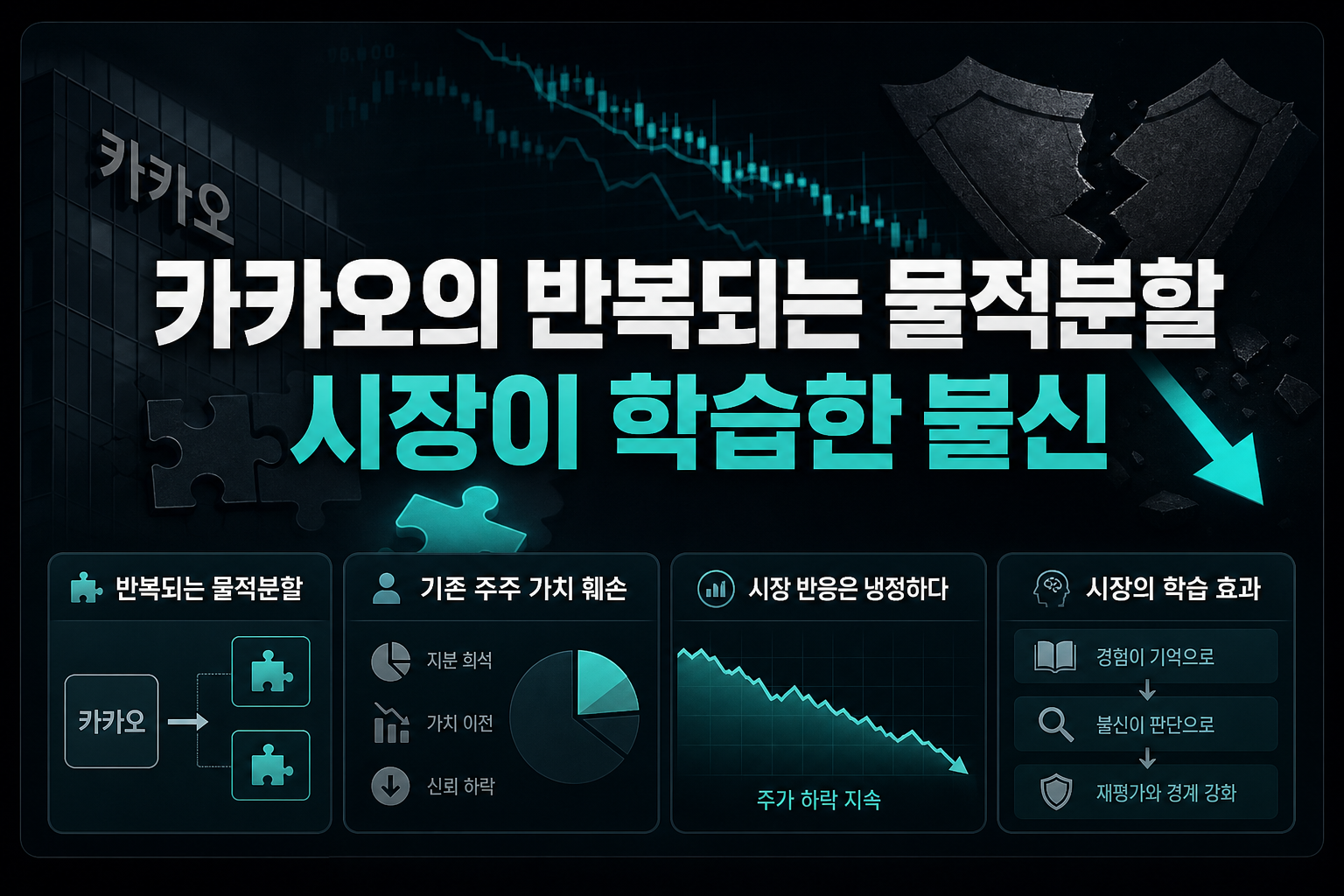 카카오의 반복되는 물적분할, 시장이 학습한 불신