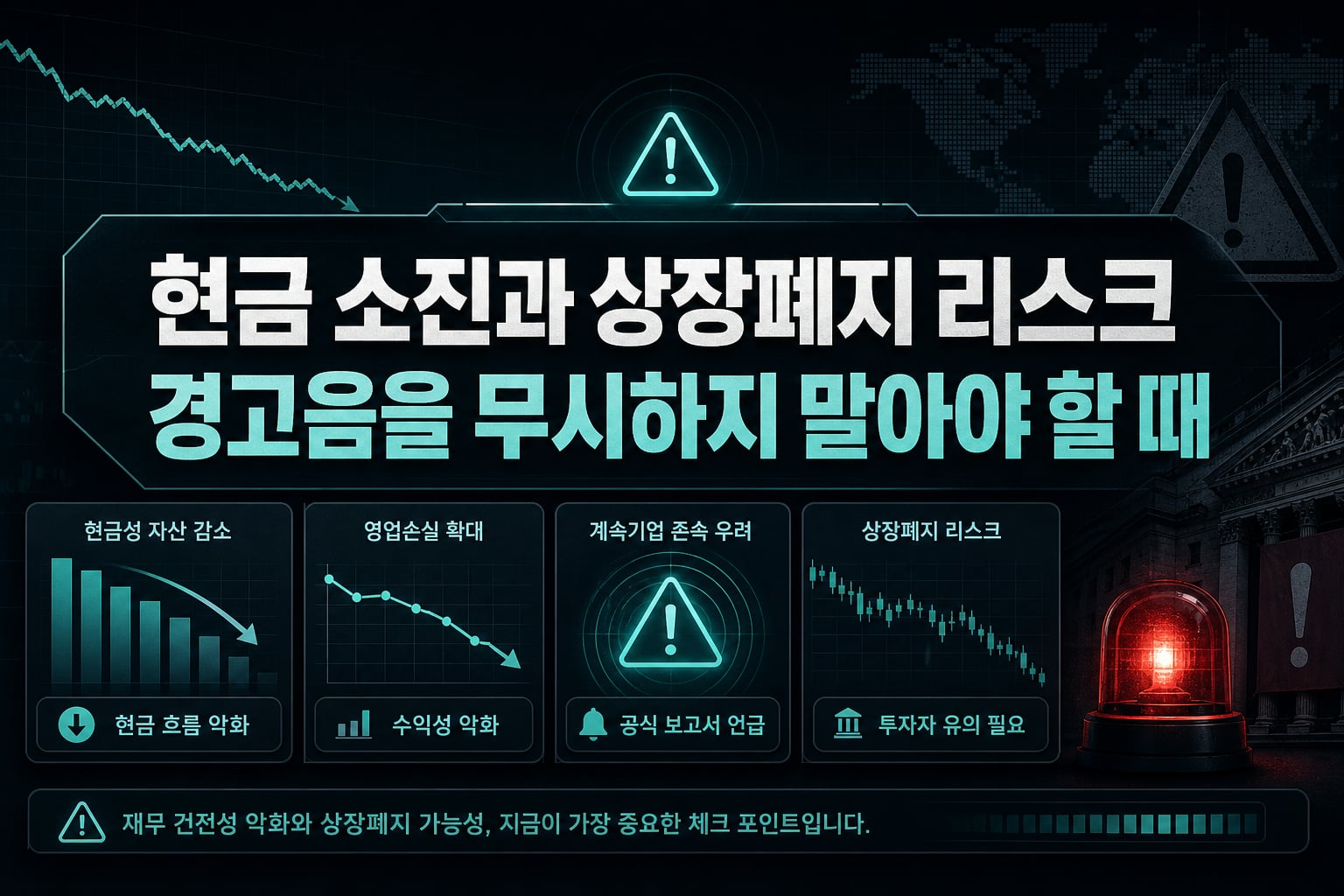 현금 소진과 상장폐지 리스크, 경고음을 무시하지 말아야 할 때