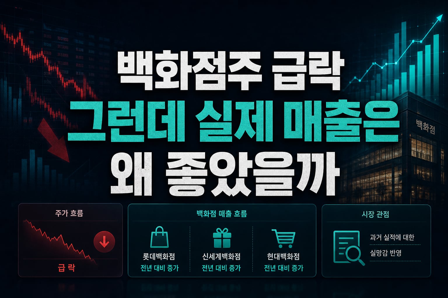 백화점주 급락, 그런데 실제 매출은 왜 좋았을까