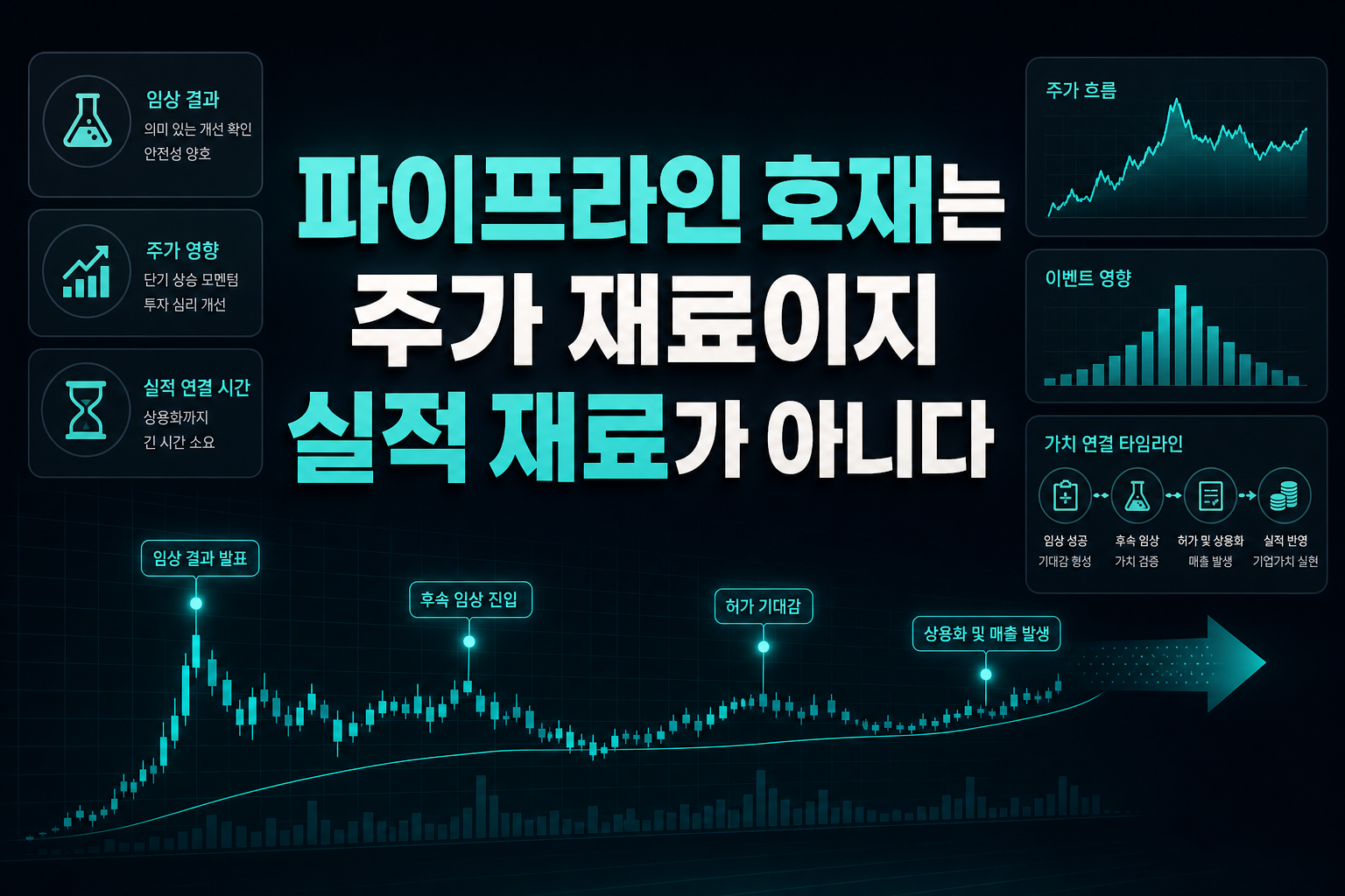 파이프라인 호재는 주가 재료이지 실적 재료가 아니다