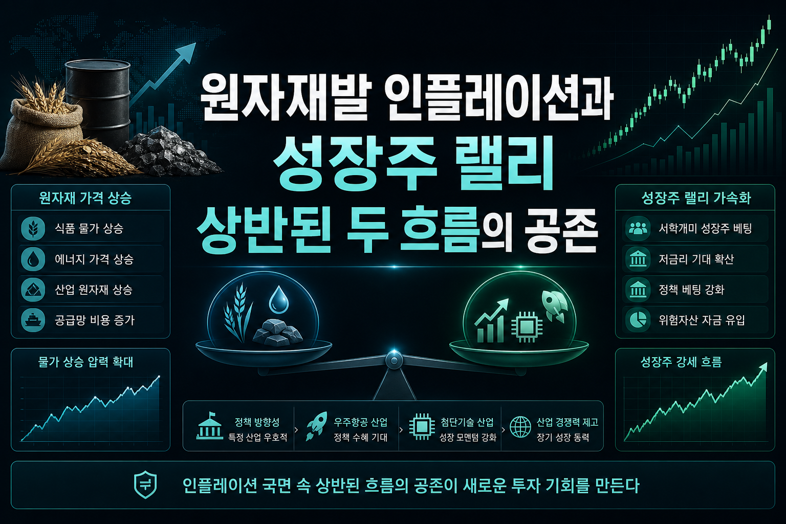 원자재발 인플레이션과 성장주 랠리, 상반된 두 흐름의 공존