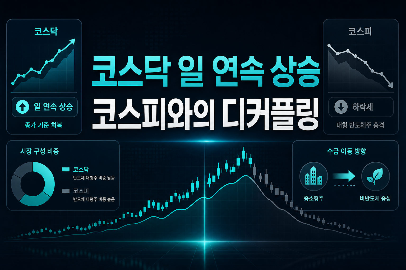 코스닥 5일 연속 상승, 코스피와의 디커플링