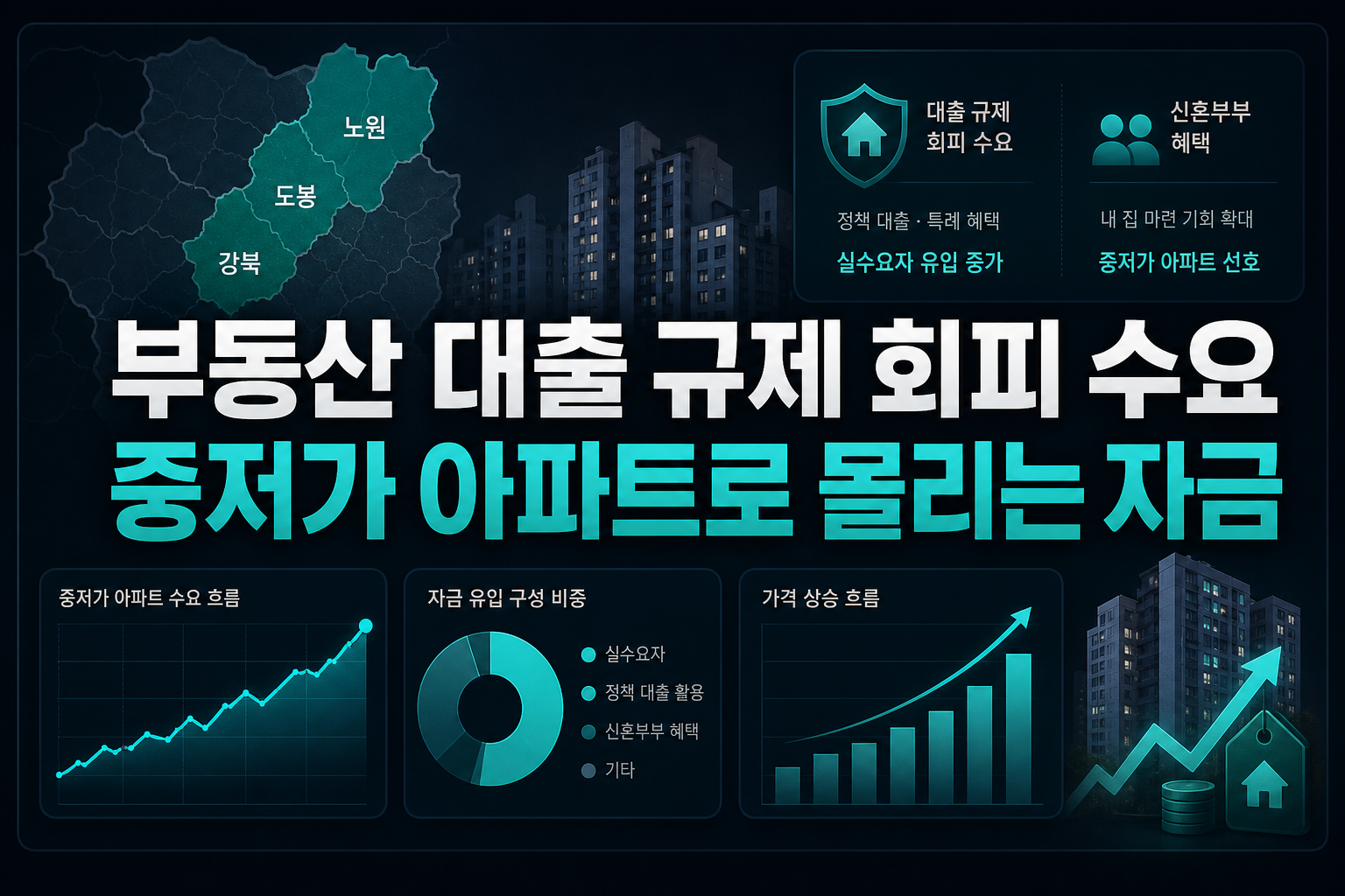 부동산 대출 규제 회피 수요, 중저가 아파트로 몰리는 자금