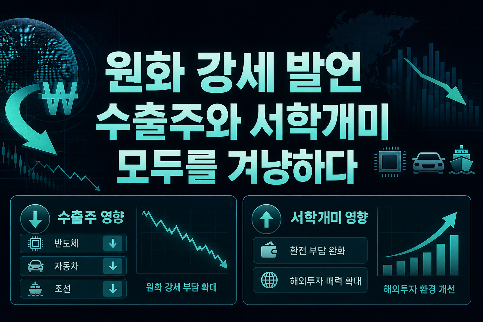 원화 강세 발언, 수출주와 서학개미 모두를 겨냥하다