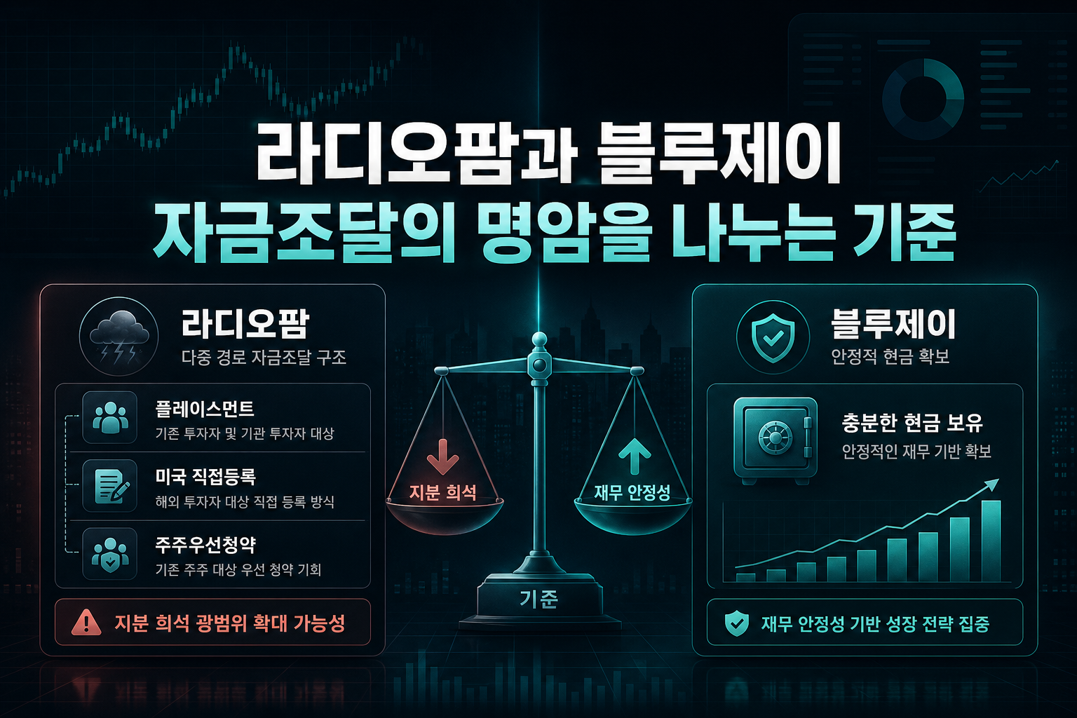 라디오팜과 블루제이, 자금조달의 명암을 나누는 기준