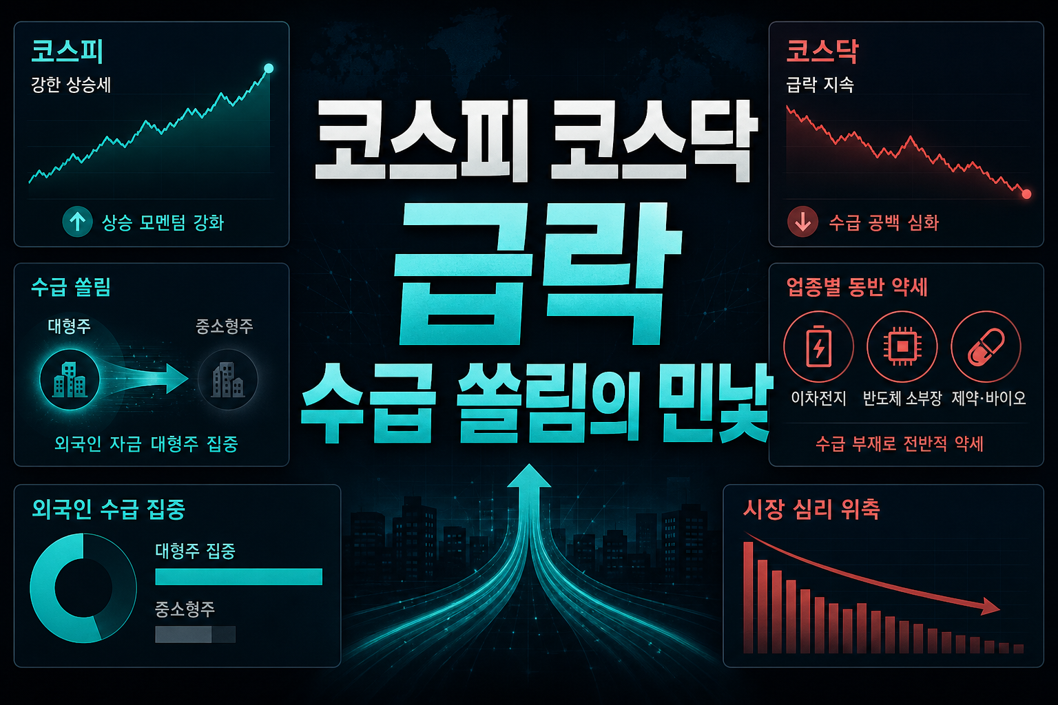 코스피 7000 vs 코스닥 4.6% 급락, 수급 쏠림의 민낯