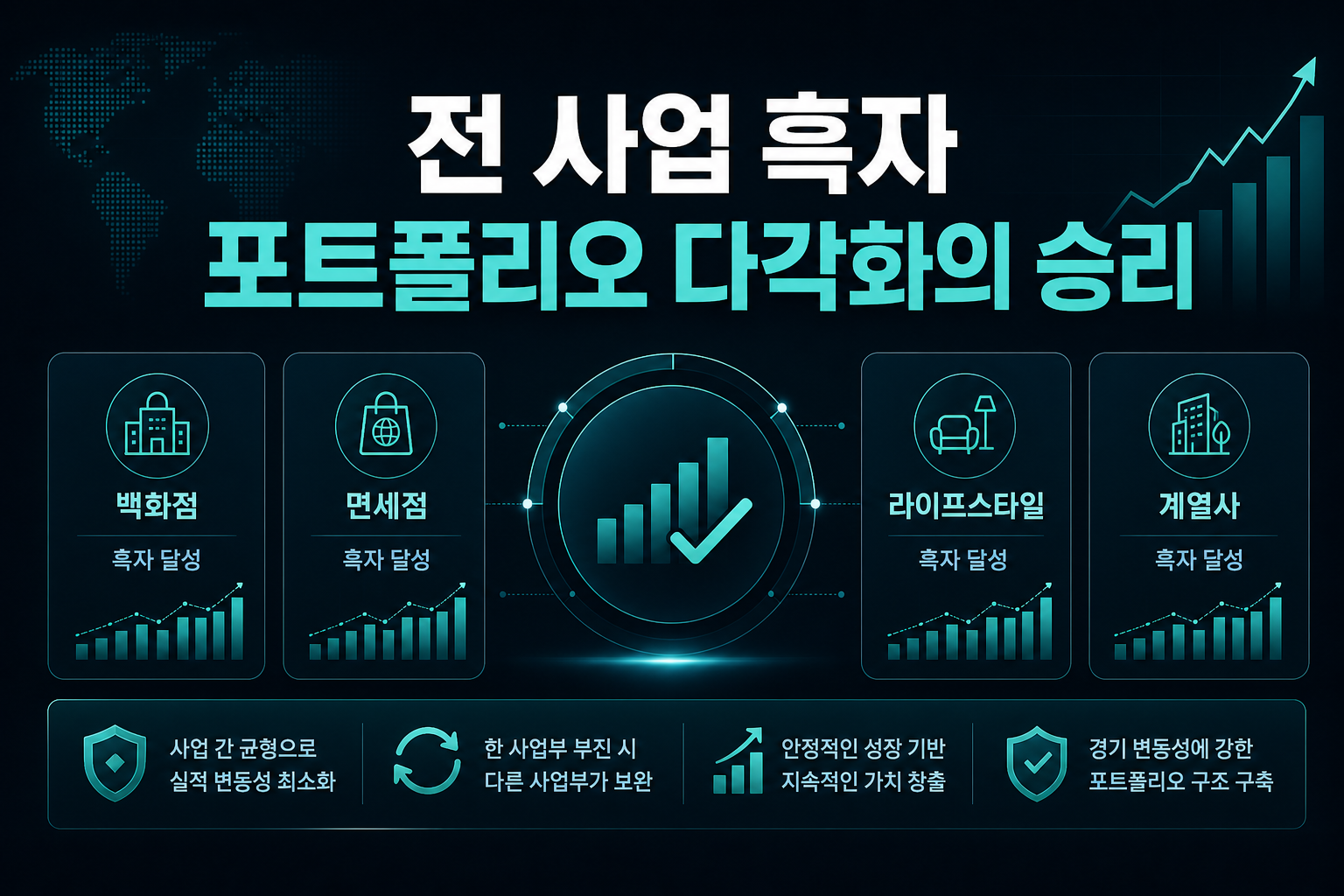 전 사업 흑자, 포트폴리오 다각화의 승리