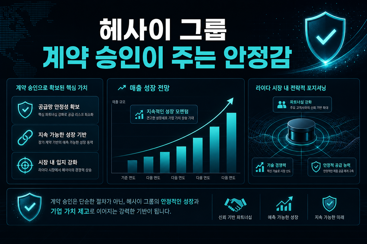 헤사이 그룹, 계약 승인이 주는 안정감