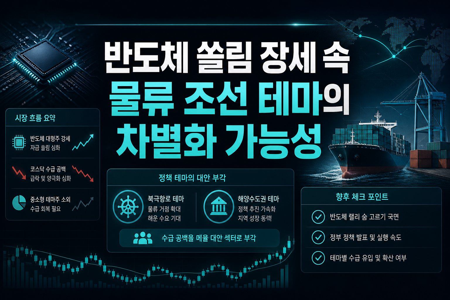 반도체 쏠림 장세 속 물류·조선 테마의 차별화 가능성