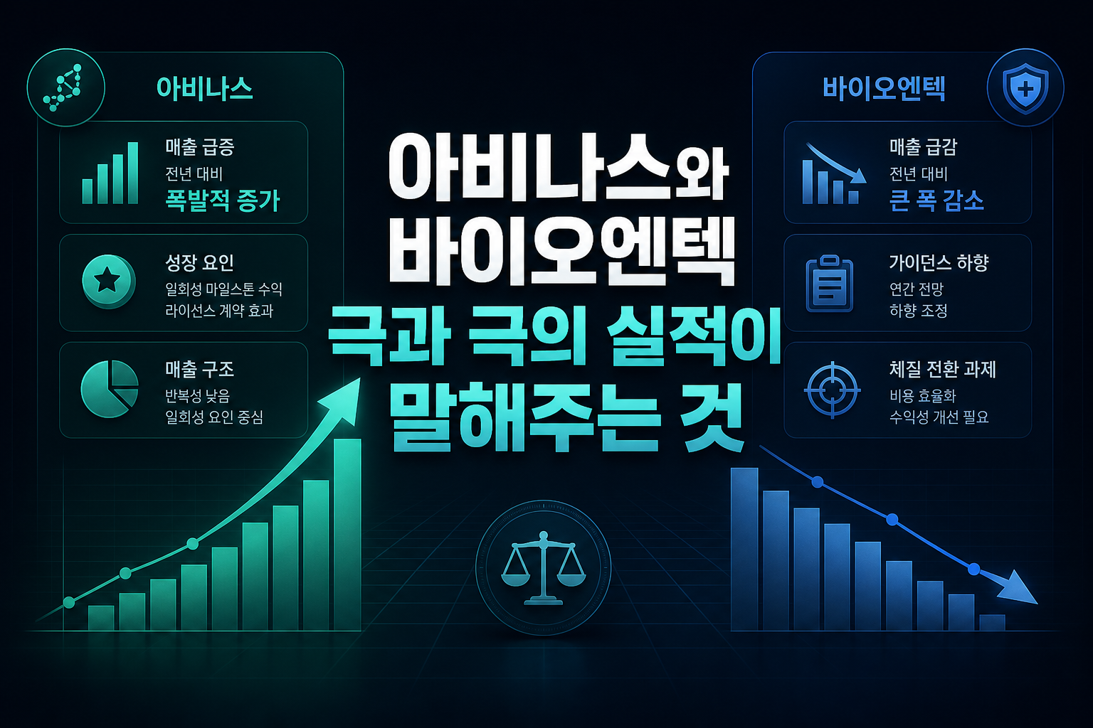 아비나스와 바이오엔텍, 극과 극의 실적이 말해주는 것