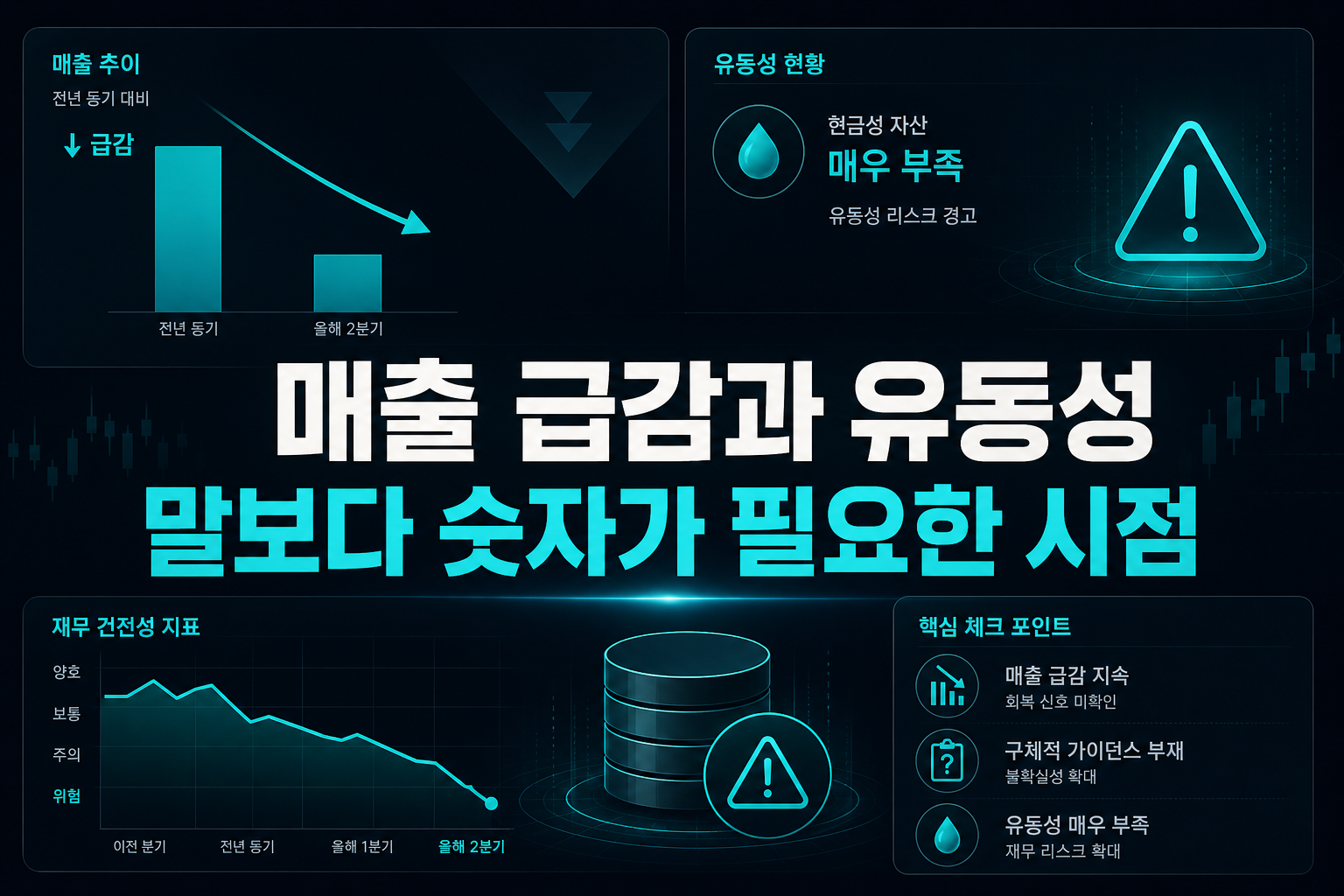 매출 급감과 유동성, 말보다 숫자가 필요한 시점
