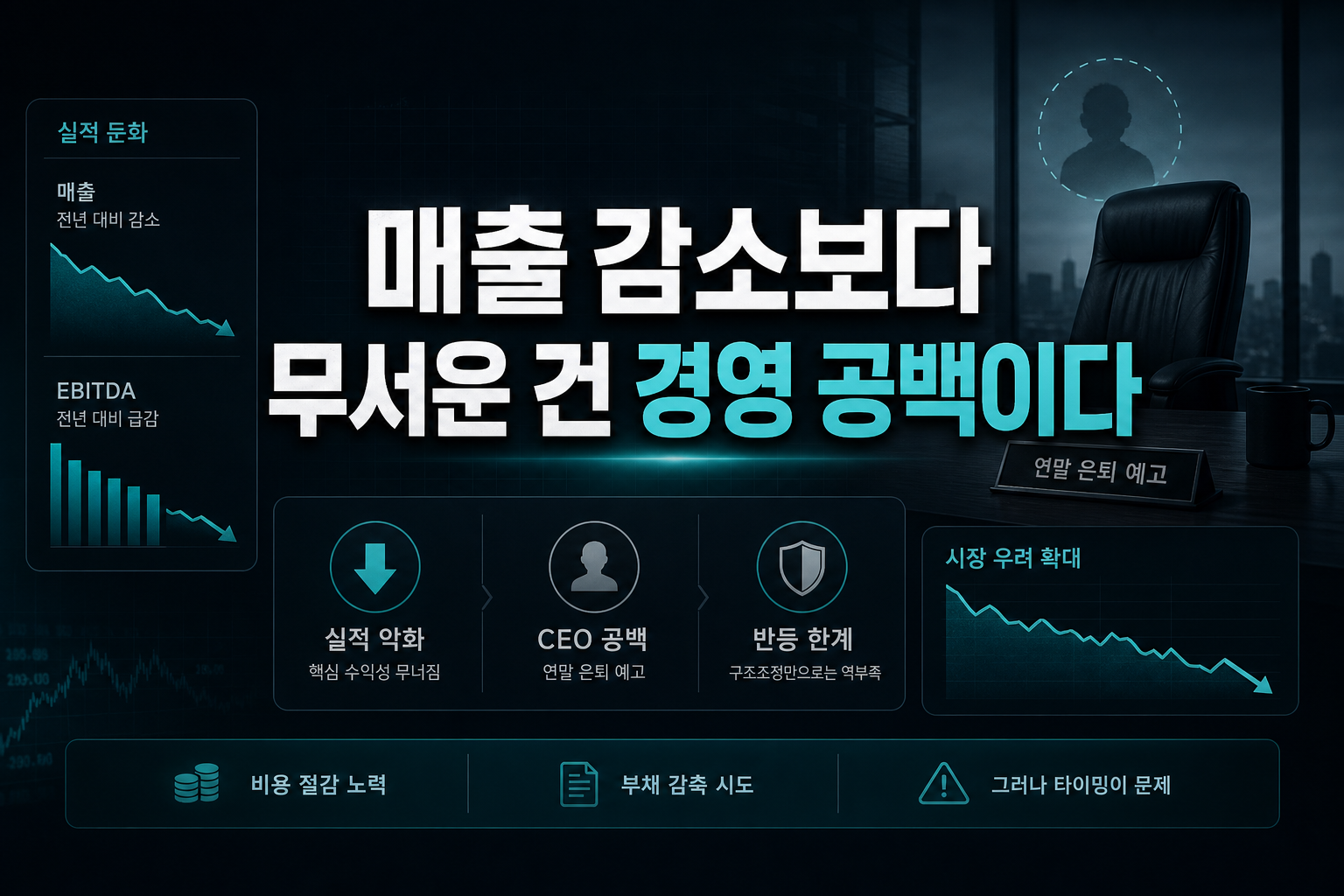 매출 감소보다 무서운 건 경영 공백이다