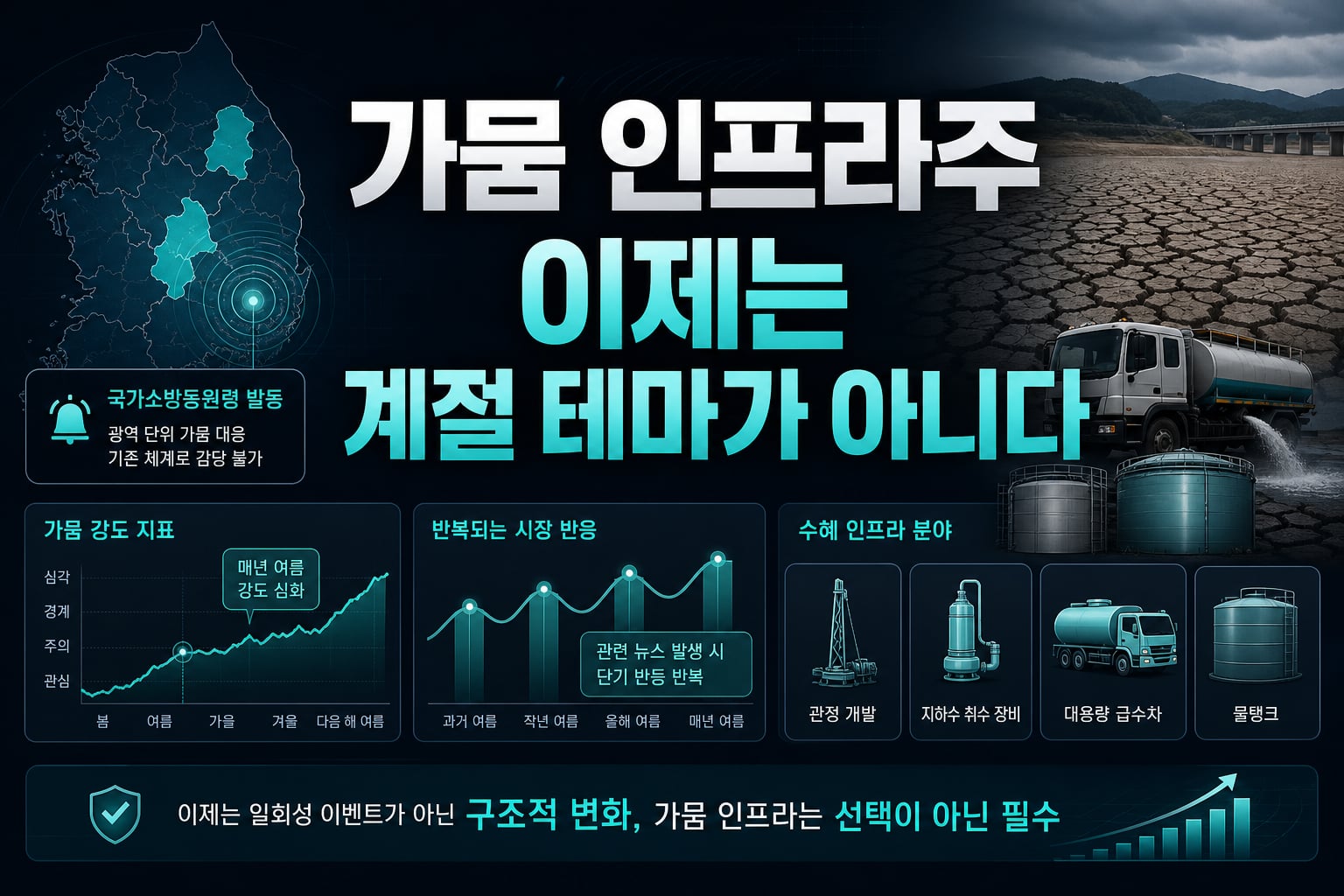 가뭄 인프라주, 이제는 계절 테마가 아니다
