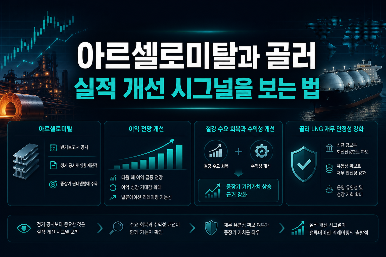 아르셀로미탈과 골러 LNG, 실적 개선 시그널을 보는 법
