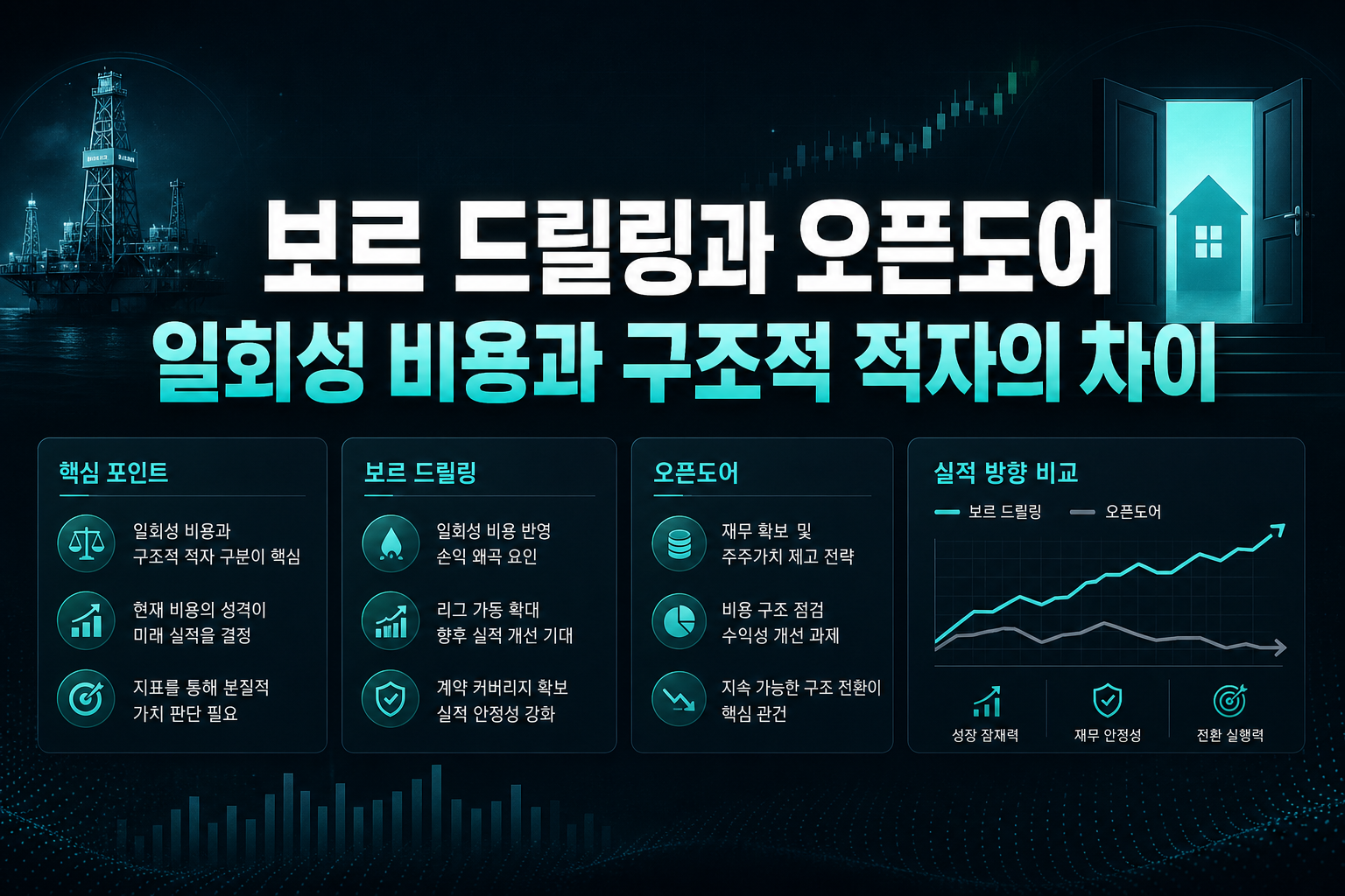 보르 드릴링과 오픈도어, 일회성 비용과 구조적 적자의 차이