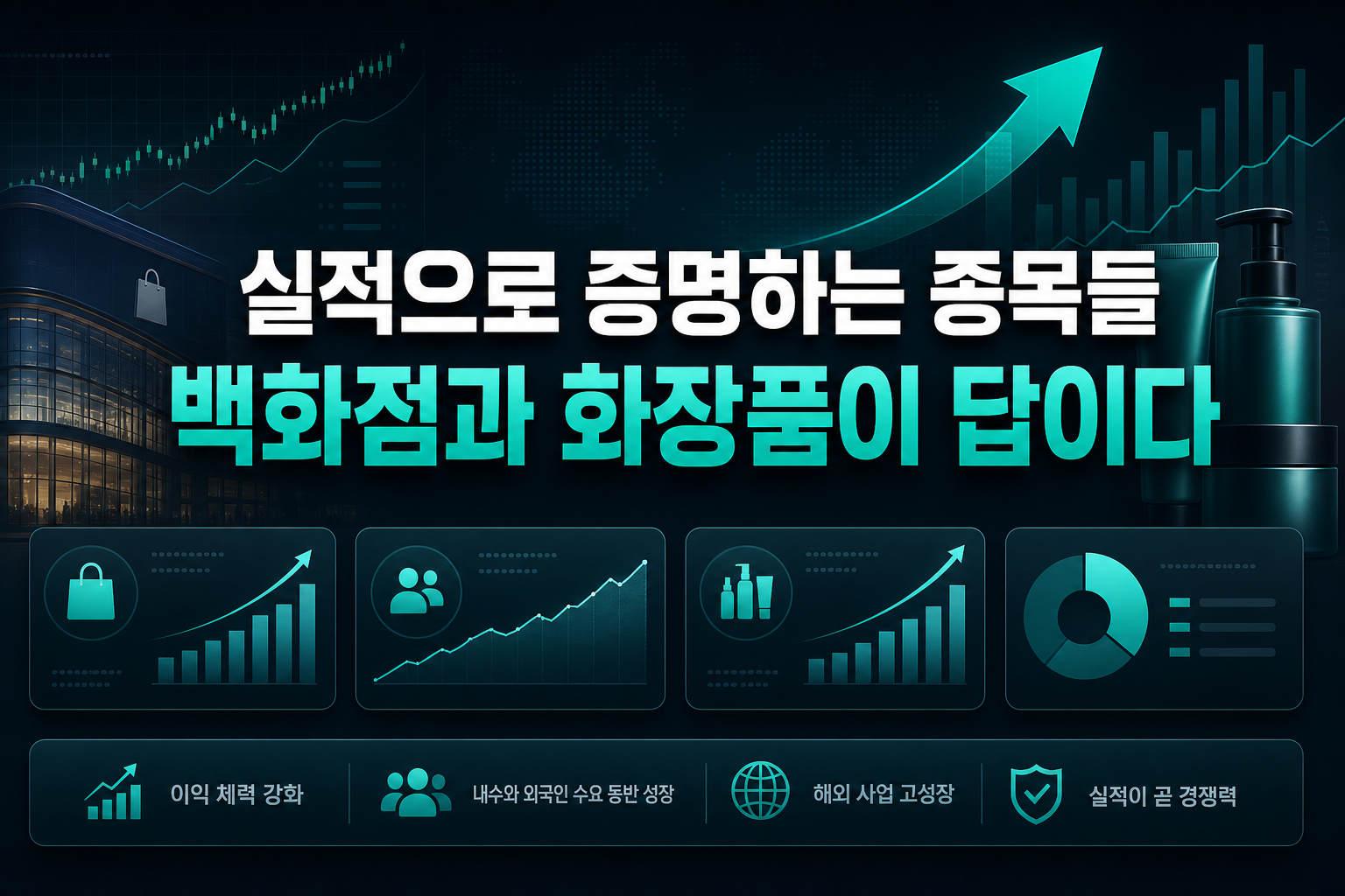 실적으로 증명하는 종목들, 백화점과 화장품이 답이다
