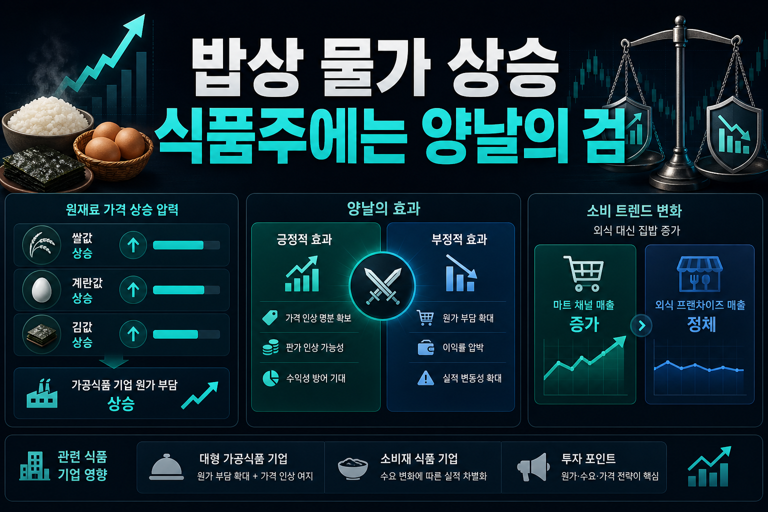 밥상 물가 상승, 식품주에는 양날의 검