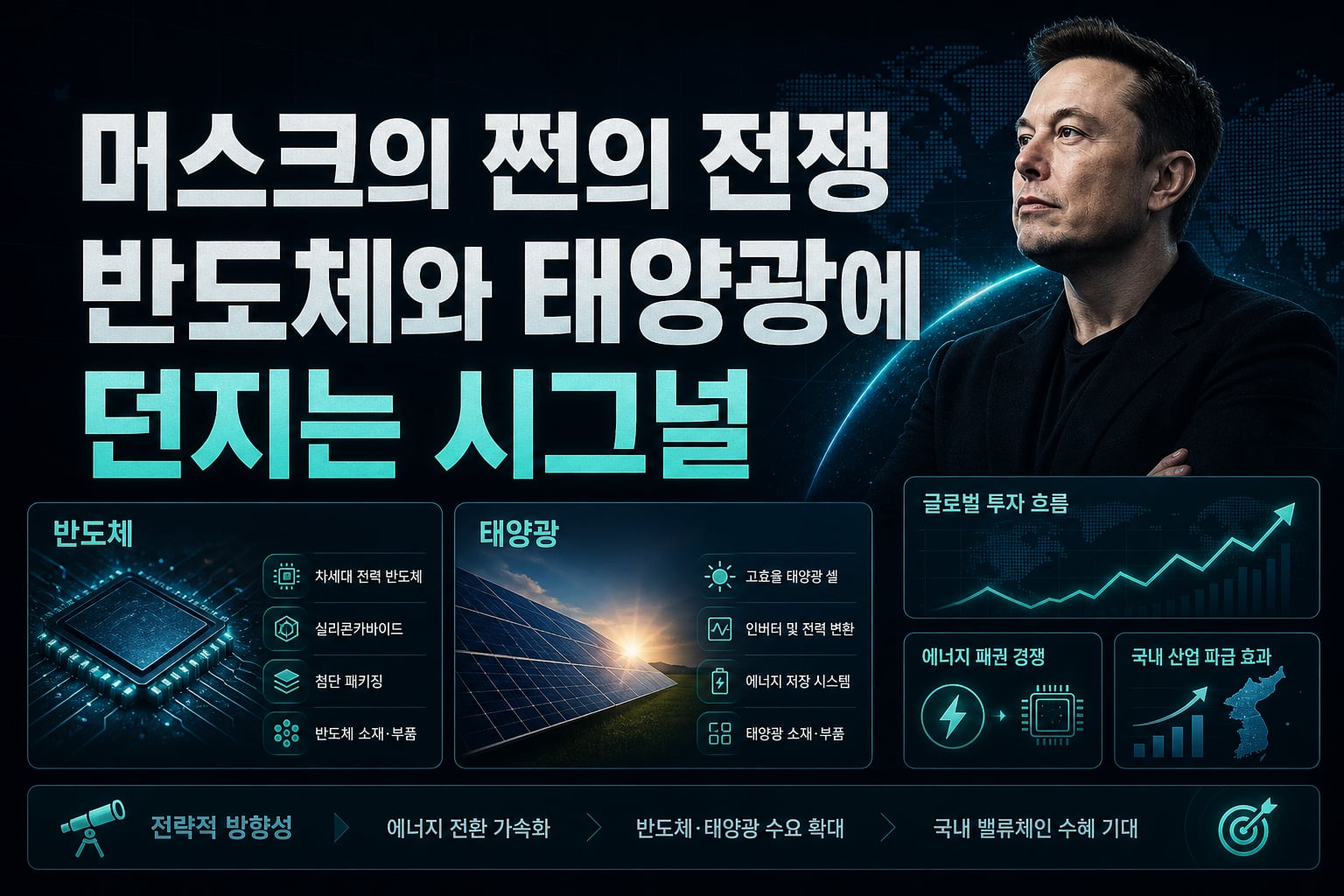 머스크의 쩐의 전쟁, 반도체와 태양광에 던지는 시그널