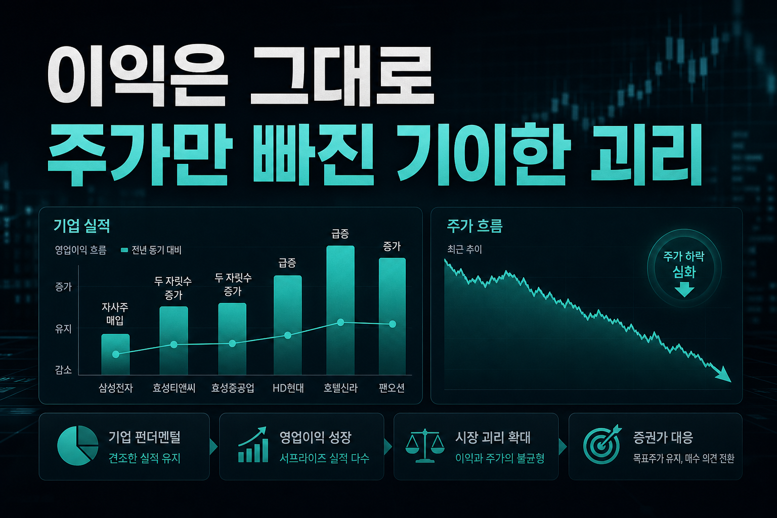 이익은 그대로, 주가만 빠진 기이한 괴리