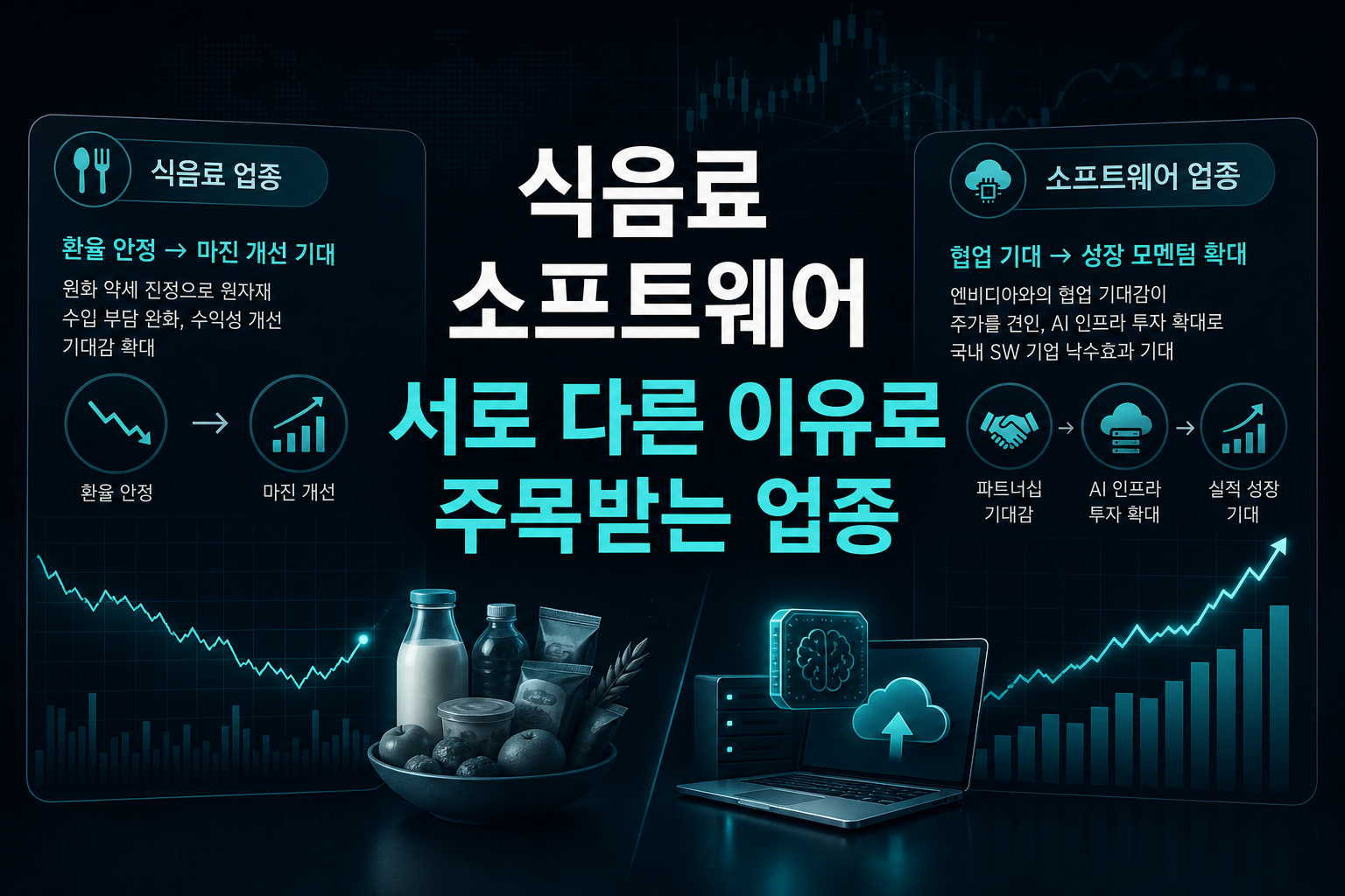 식음료·소프트웨어, 서로 다른 이유로 주목받는 업종