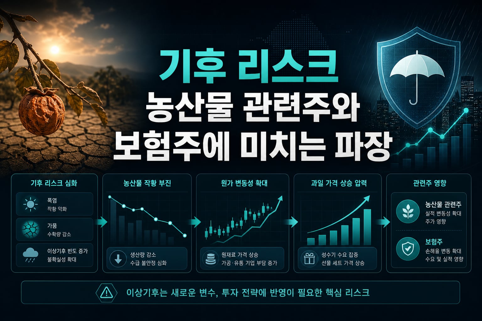 기후 리스크, 농산물 관련주와 보험주에 미치는 파장
