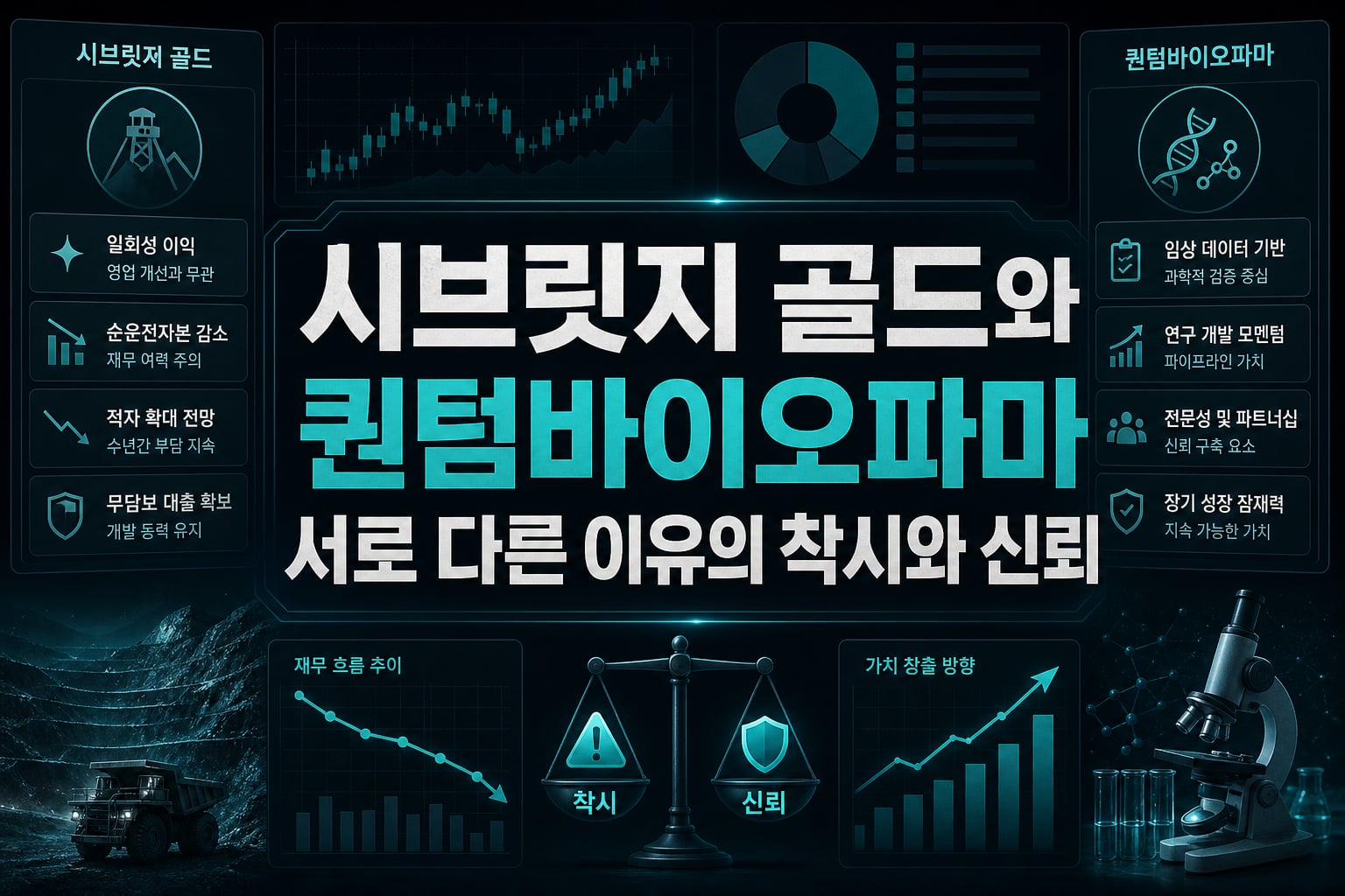 시브릿지 골드와 퀀텀바이오파마, 서로 다른 이유의 착시와 신뢰