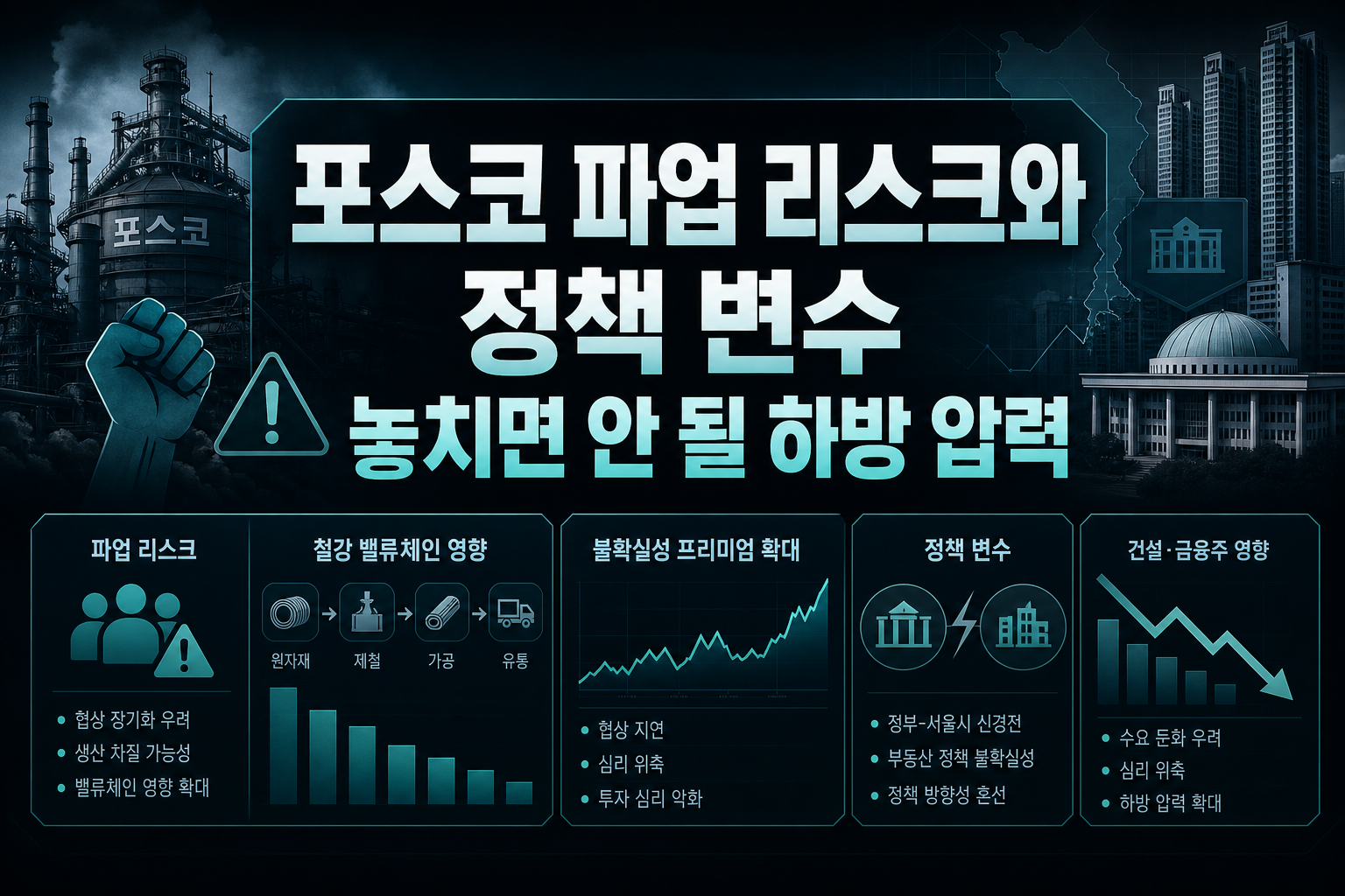 포스코 파업 리스크와 정책 변수, 놓치면 안 될 하방 압력