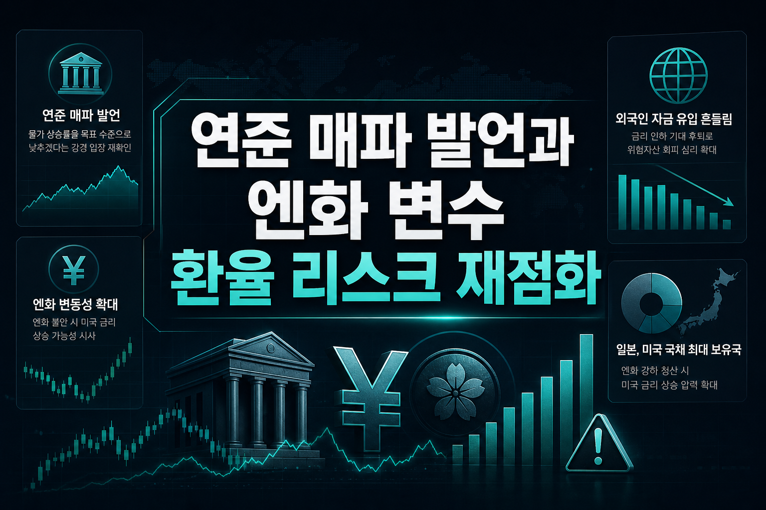 연준 매파 발언과 엔화 변수, 환율 리스크 재점화