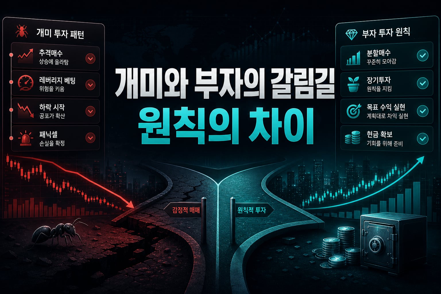 개미와 부자의 갈림길, 원칙의 차이