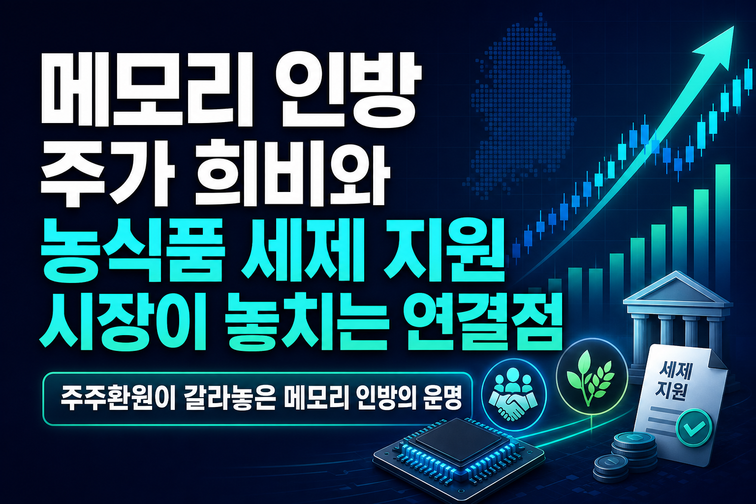 메모리 3인방 주가 희비와 농식품 세제 지원, 시장이 놓치는 연결점