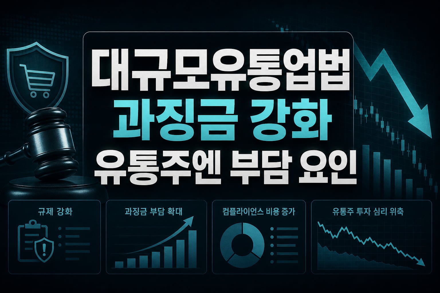 대규모유통업법 과징금 강화, 유통주엔 부담 요인