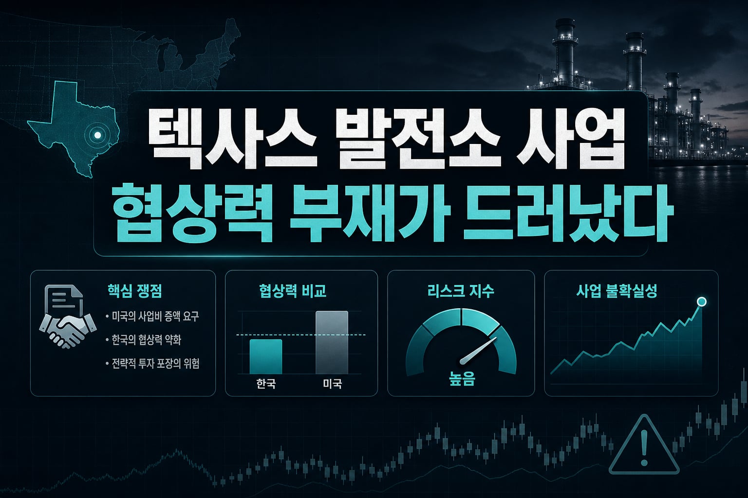 텍사스 발전소 사업, 협상력 부재가 드러났다