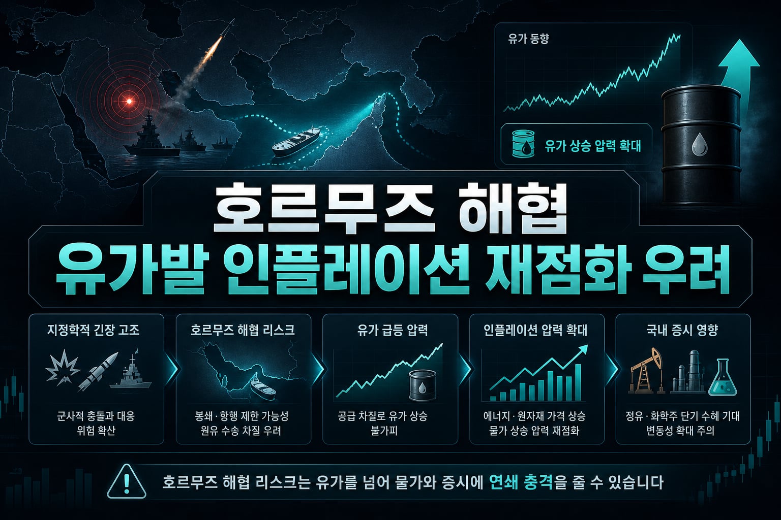 호르무즈 해협, 유가발 인플레이션 재점화 우려