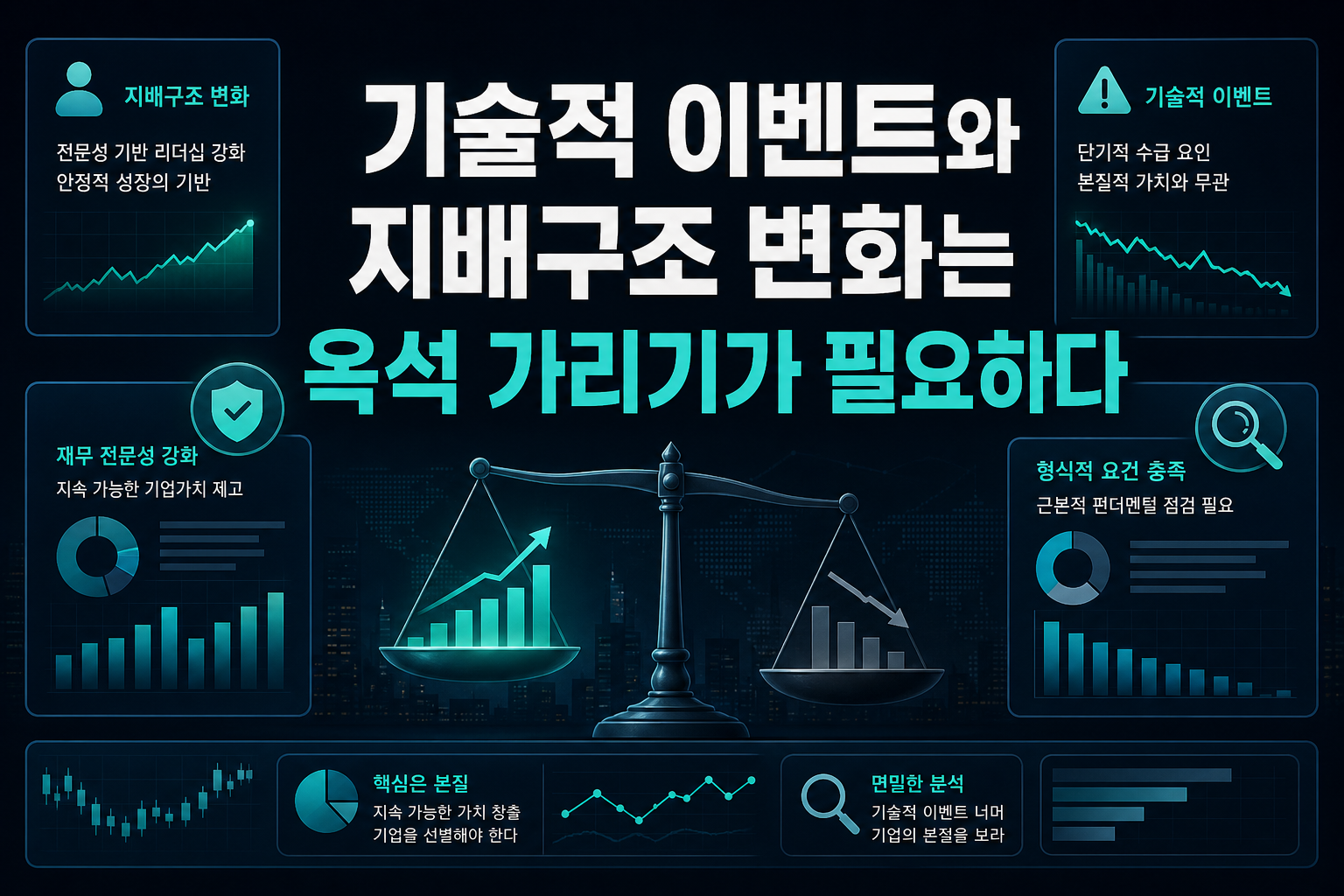 기술적 이벤트와 지배구조 변화는 옥석 가리기가 필요하다