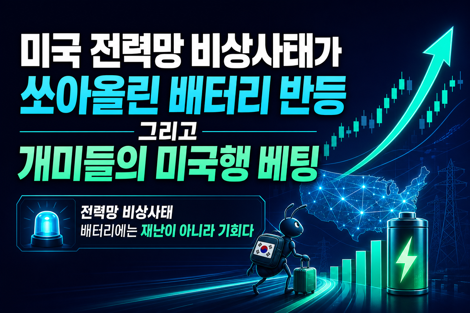 미국 전력망 비상사태가 쏘아올린 K배터리 반등, 그리고 개미들의 미국행 베팅